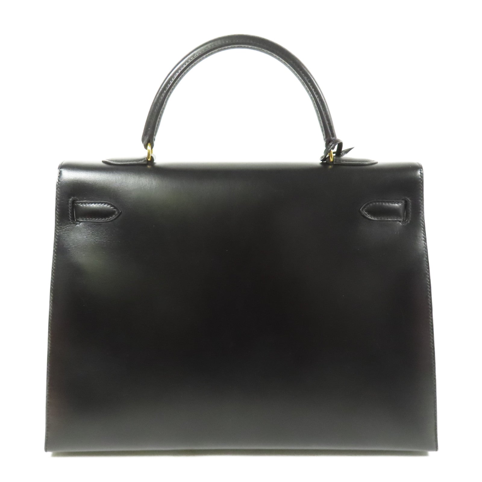 HERMES Calf皮革Kelly 35金扣手挽肩背兩用袋Noir