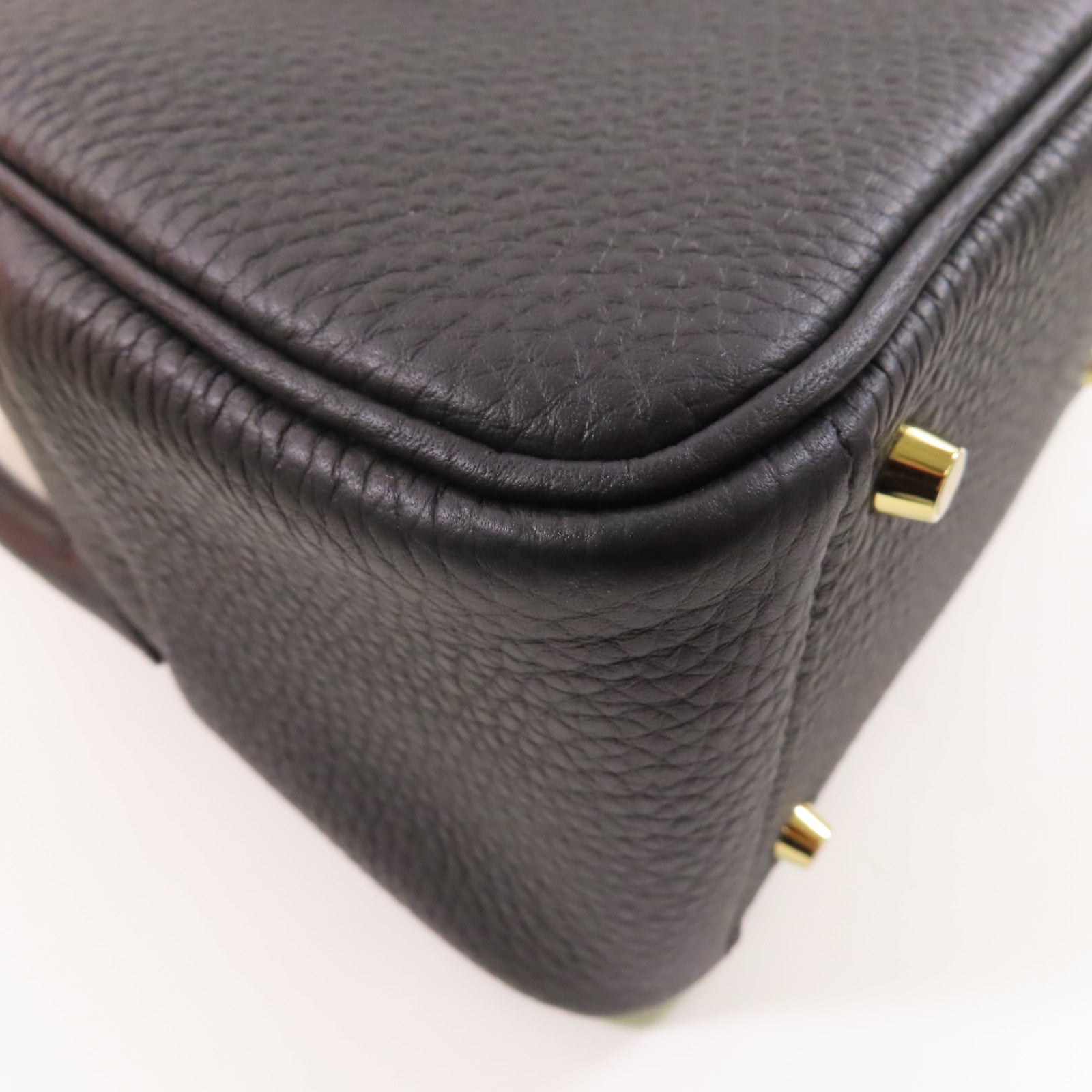 HERMES Clemence皮革Mini Lindy金扣手挽肩背兩用袋Noir