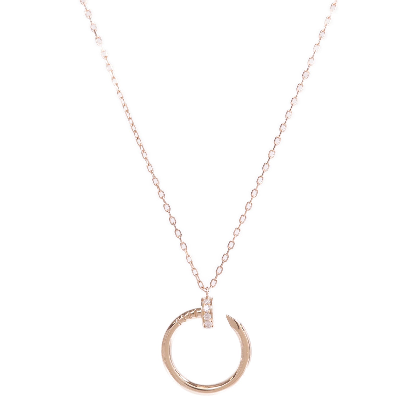 CARTIER 18K玫瑰金Juste Un Clou Diamond Necklace鑽石項鍊