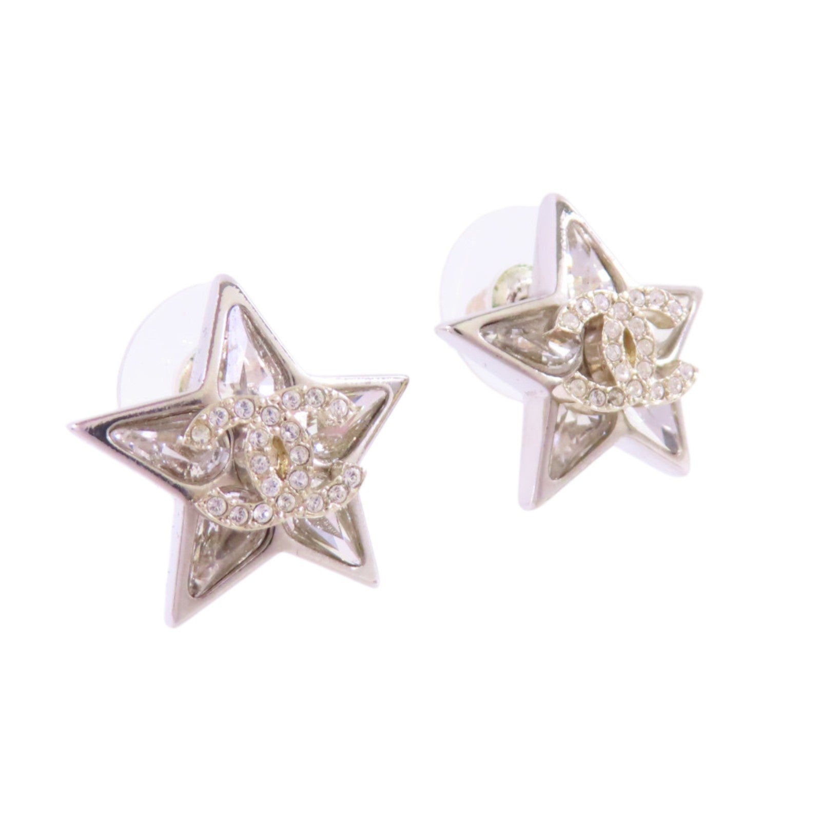CHANEL 金屬Earrings銀扣耳環