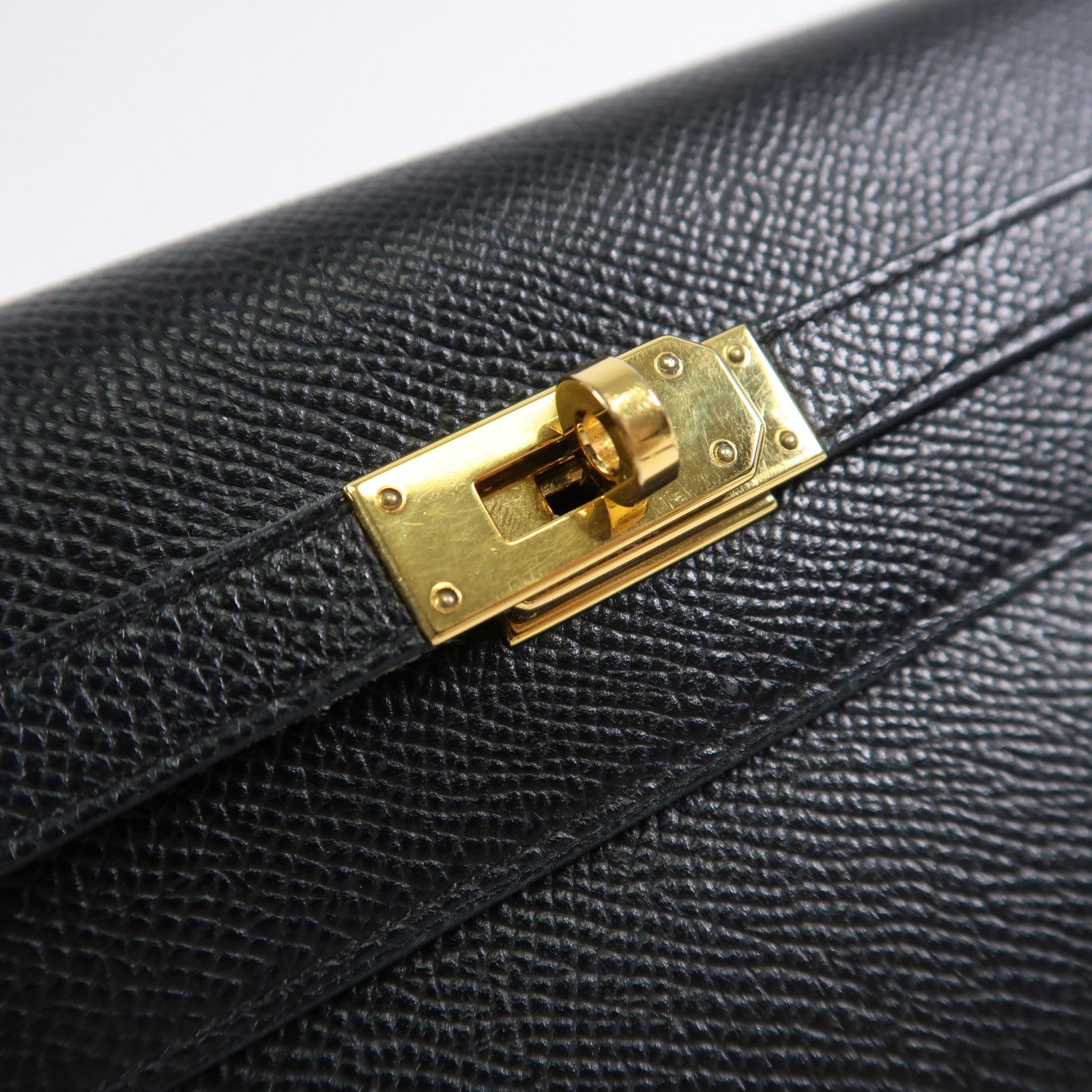 HERMES Epsom皮革Kelly To Go金扣肩背袋Noir