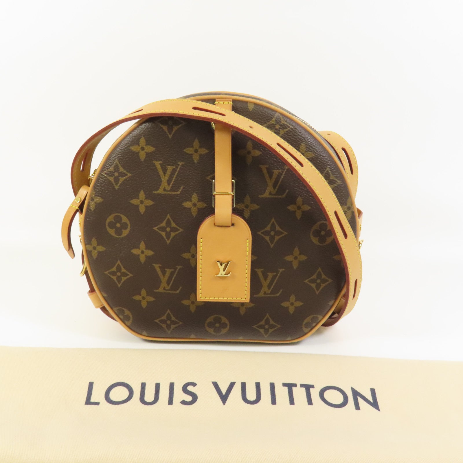 LOUIS VUITTON Monogram Boite Chapeau Souple金扣肩背袋棕色