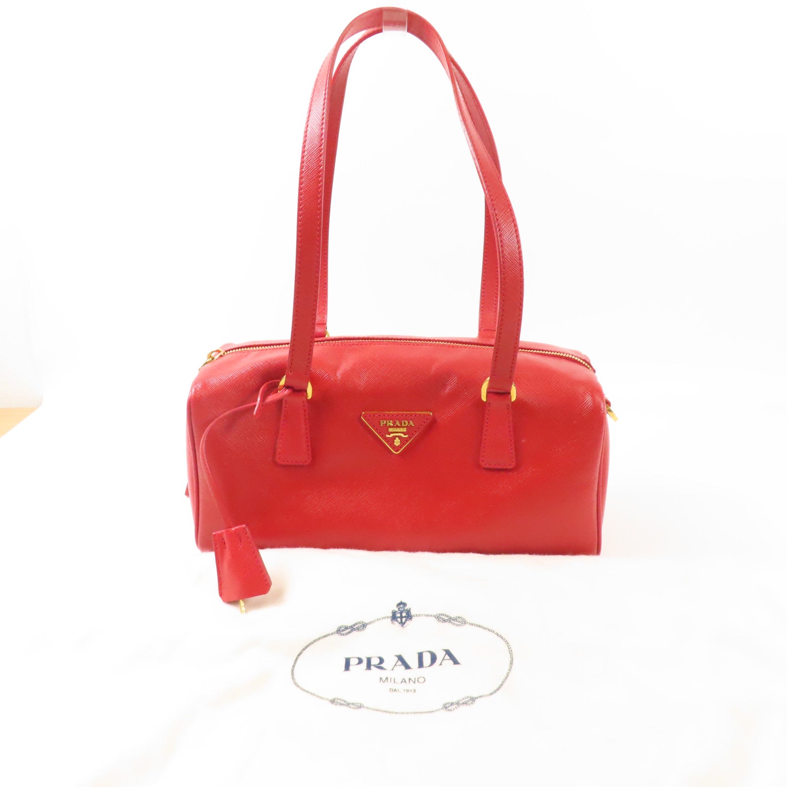 PRADA 牛皮皮革Shoulder Bag金扣肩背袋