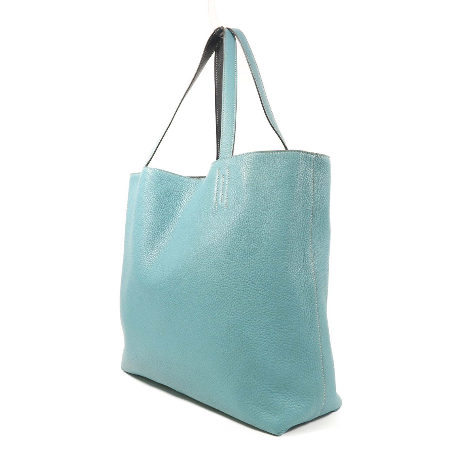 HERMES Clemence皮革Double Sens肩背袋Bleu Atoll/Bleu Colvert