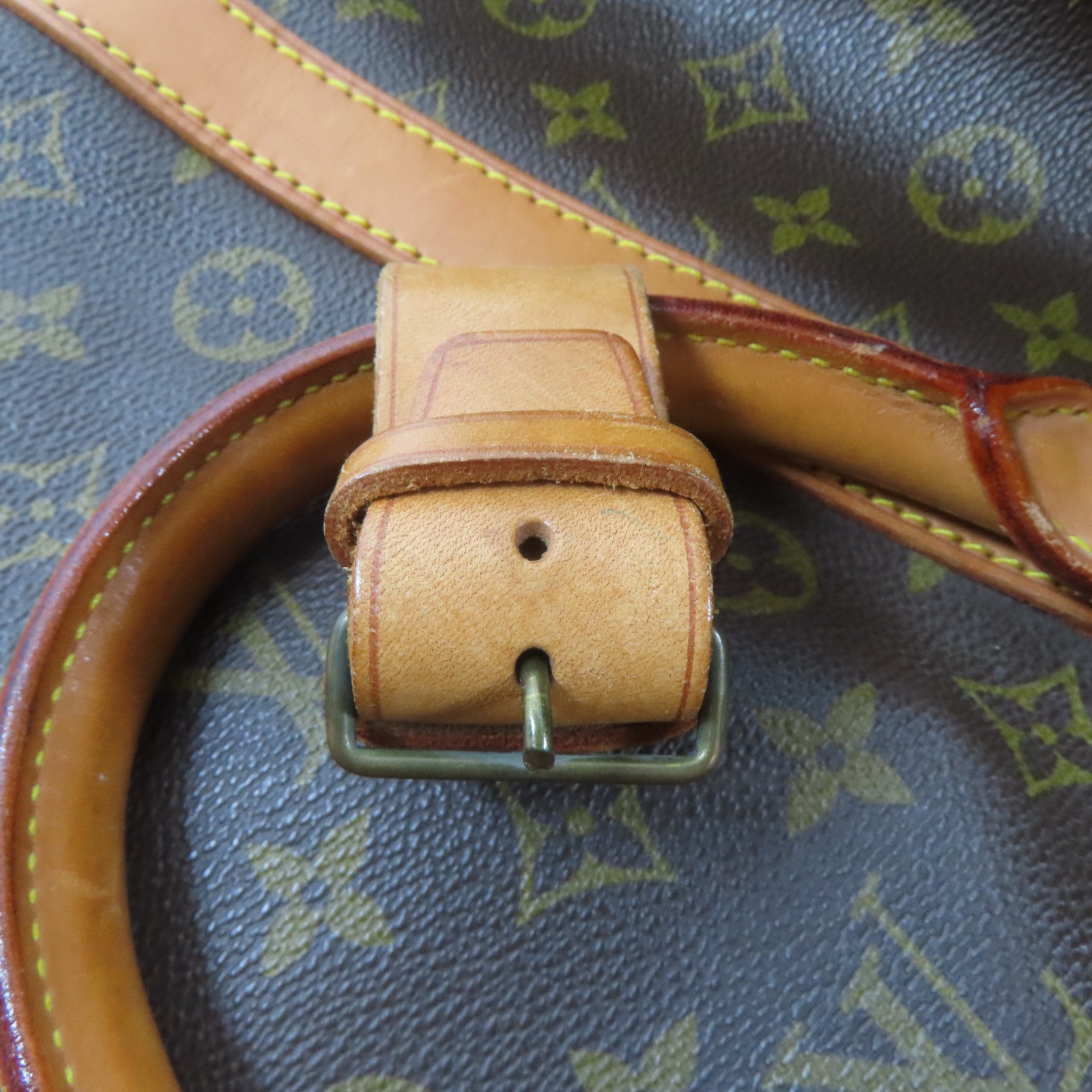 LOUIS VUITTON Monogram Keepall 55金扣手挽袋啡色