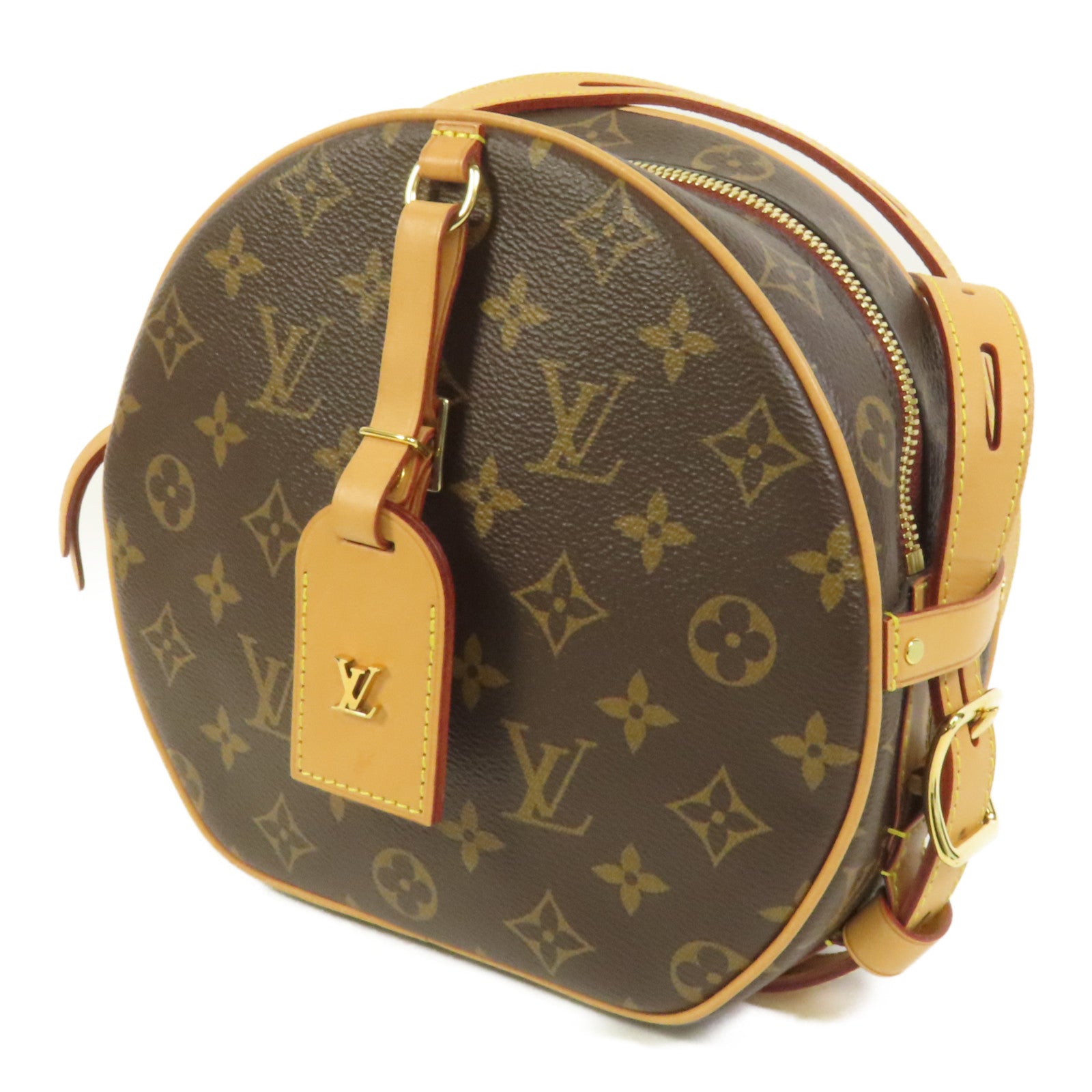 LOUIS VUITTON Monogram Boite Chapeau Souple金扣肩背袋棕色