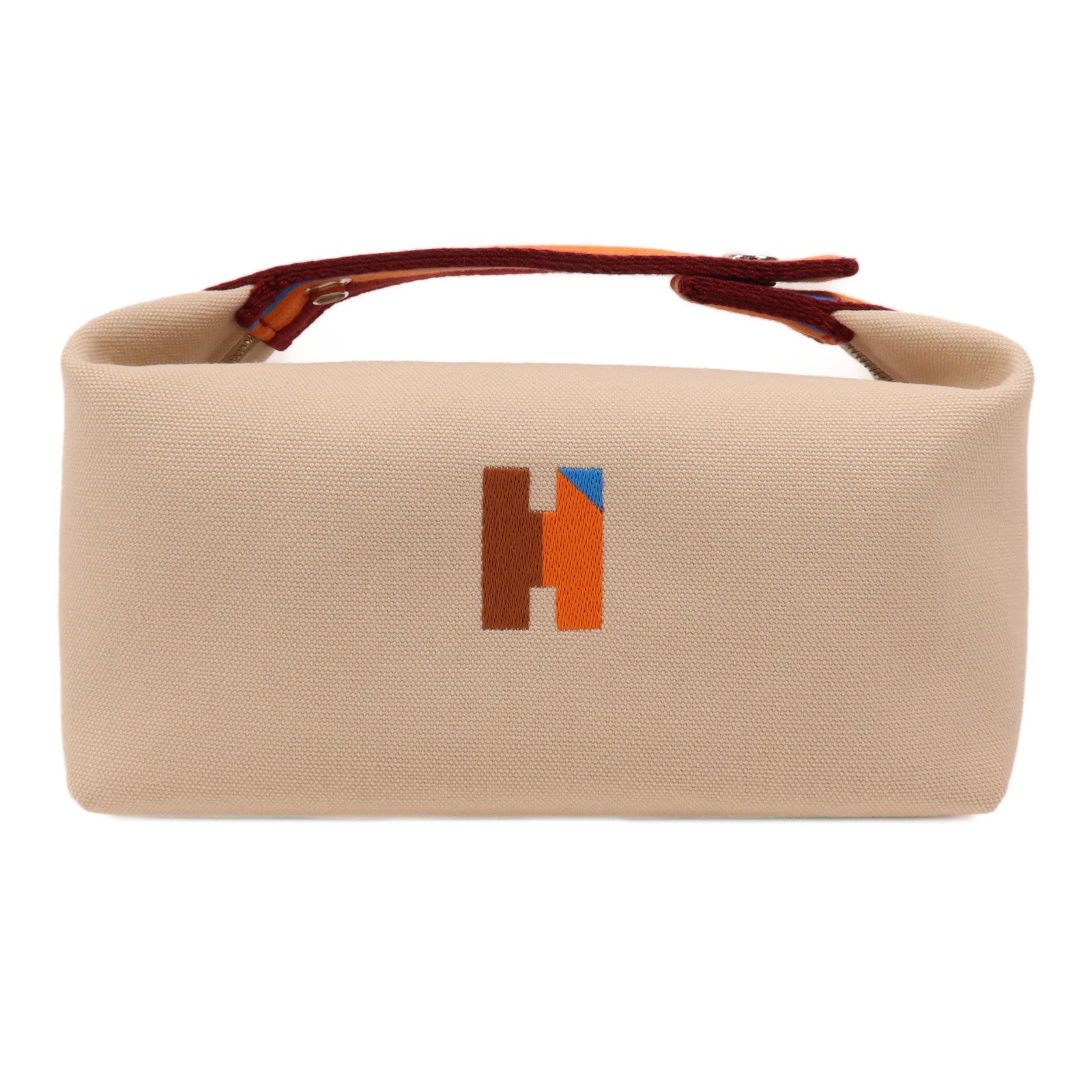 HERMES 帆布Bride A Brac銀扣手挽袋