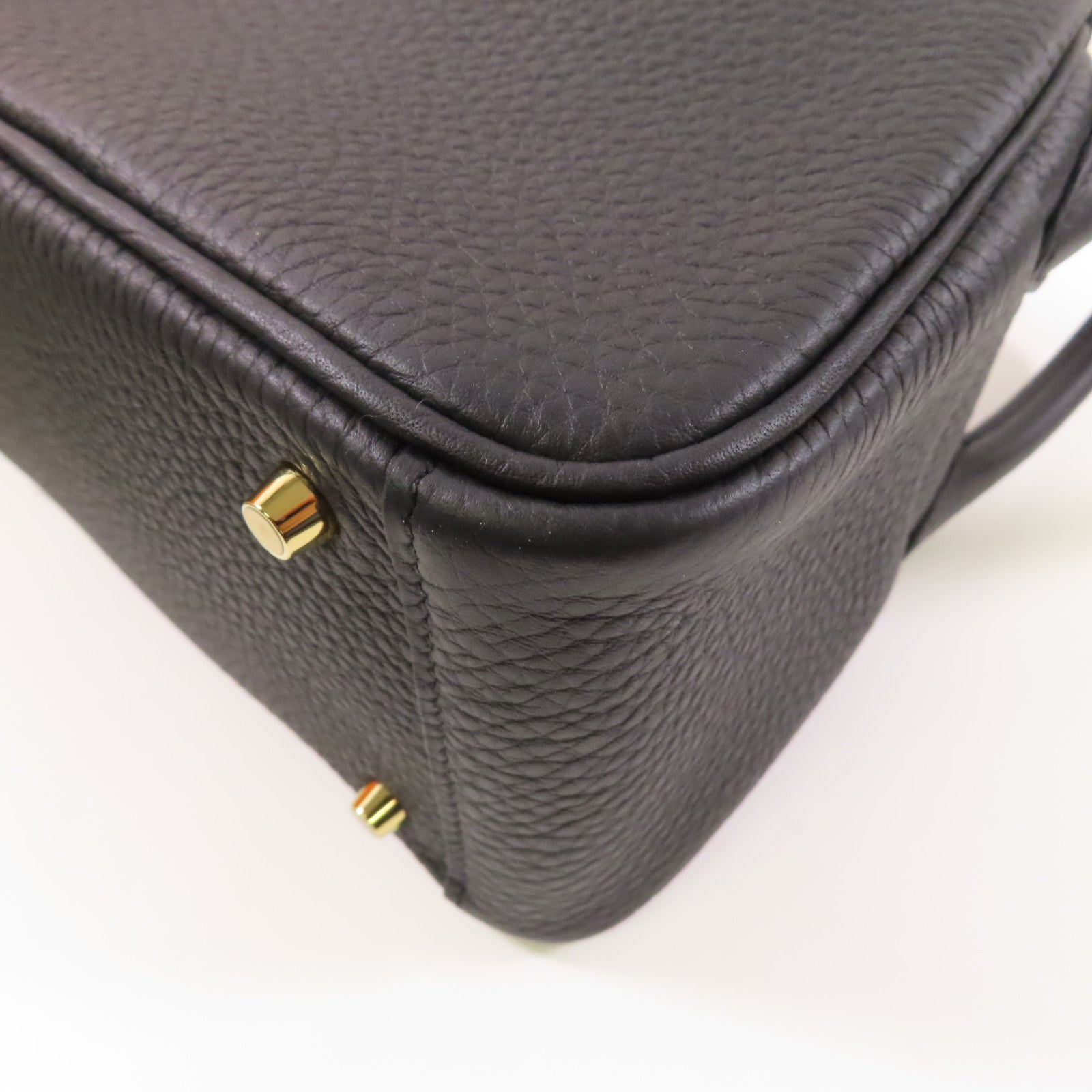HERMES Clemence皮革Mini Lindy金扣手挽肩背兩用袋Noir
