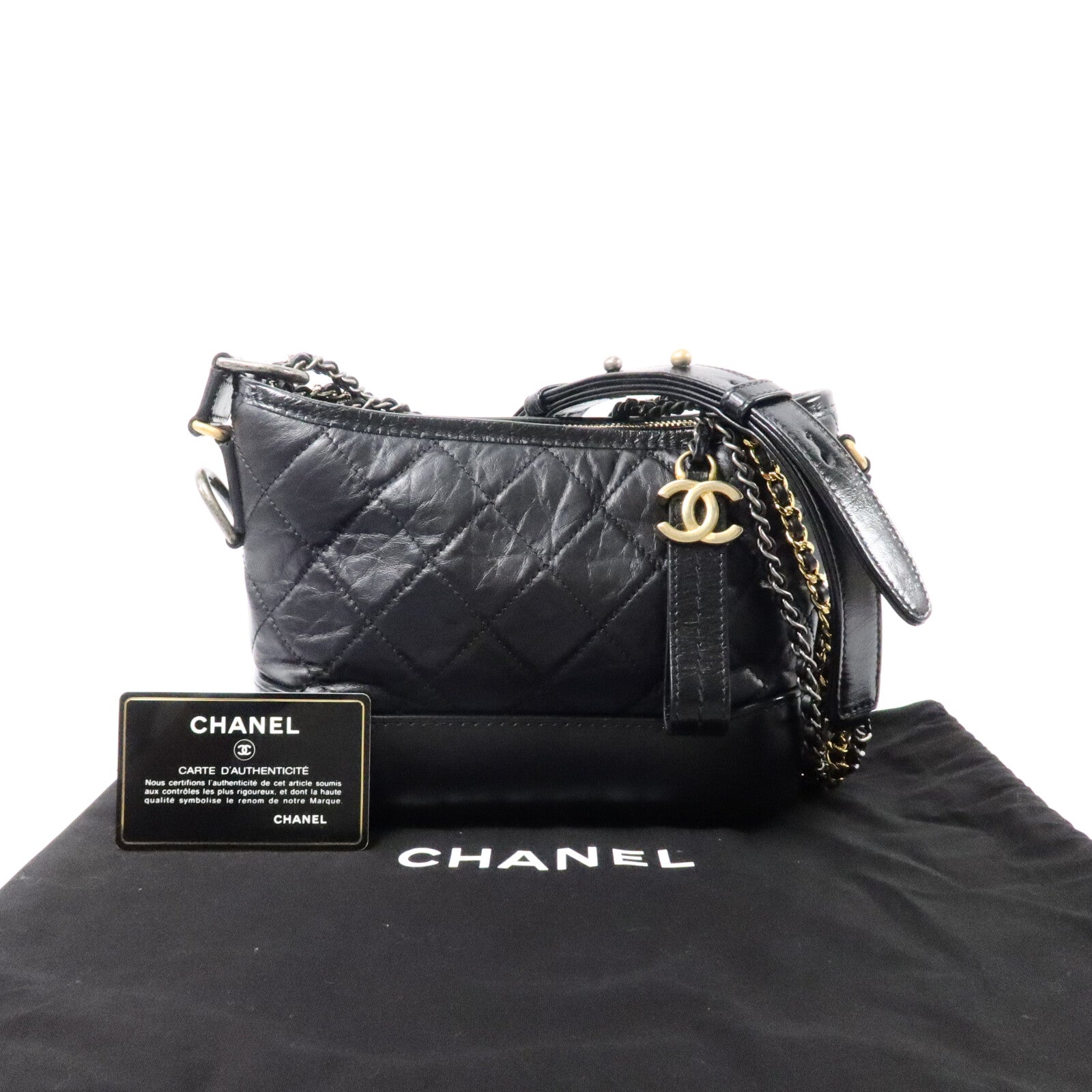 CHANEL 牛皮皮革Gabrielle Small鏈帶肩背袋