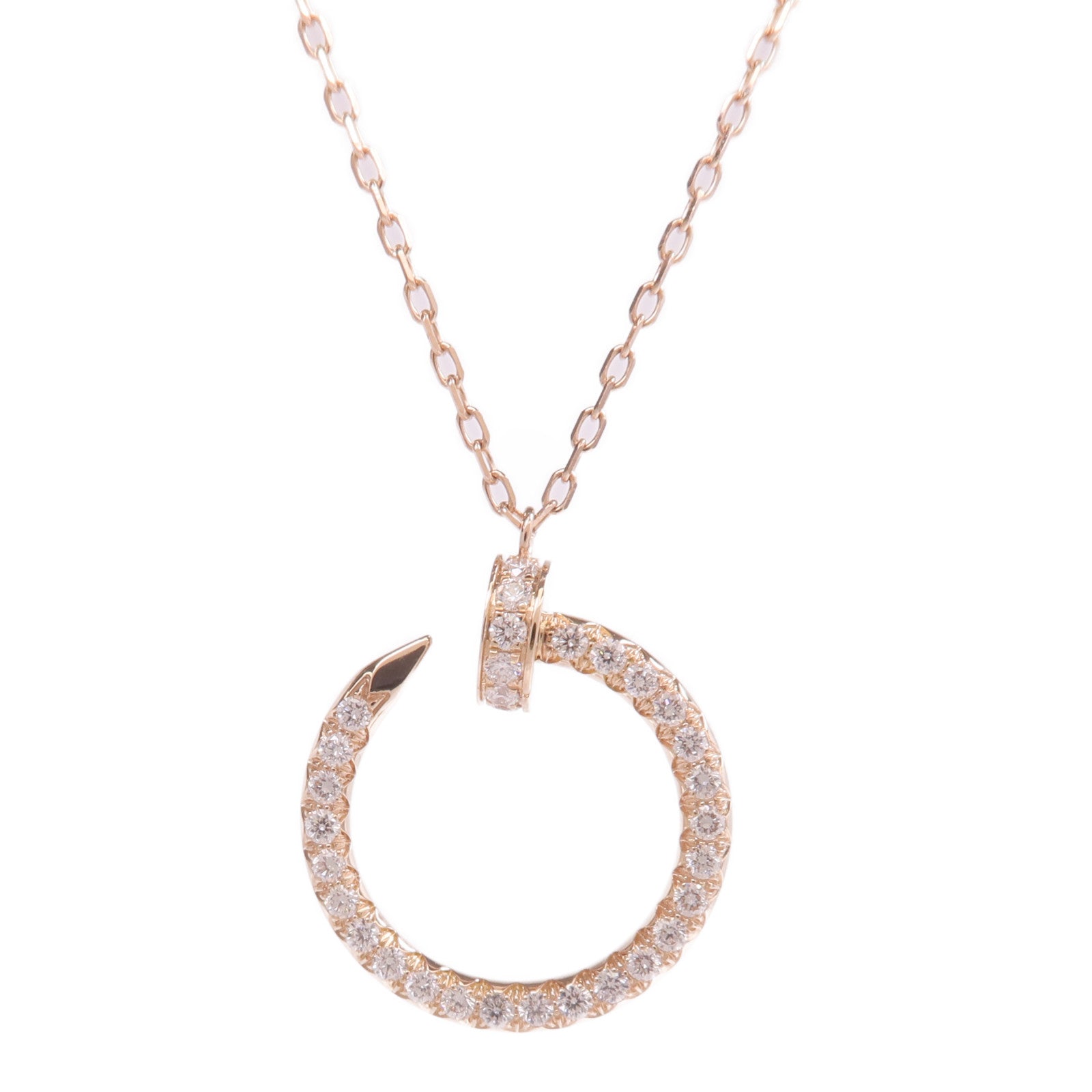CARTIER 18K玫瑰金Juste Un Clou Diamond Necklace鑽石項鍊