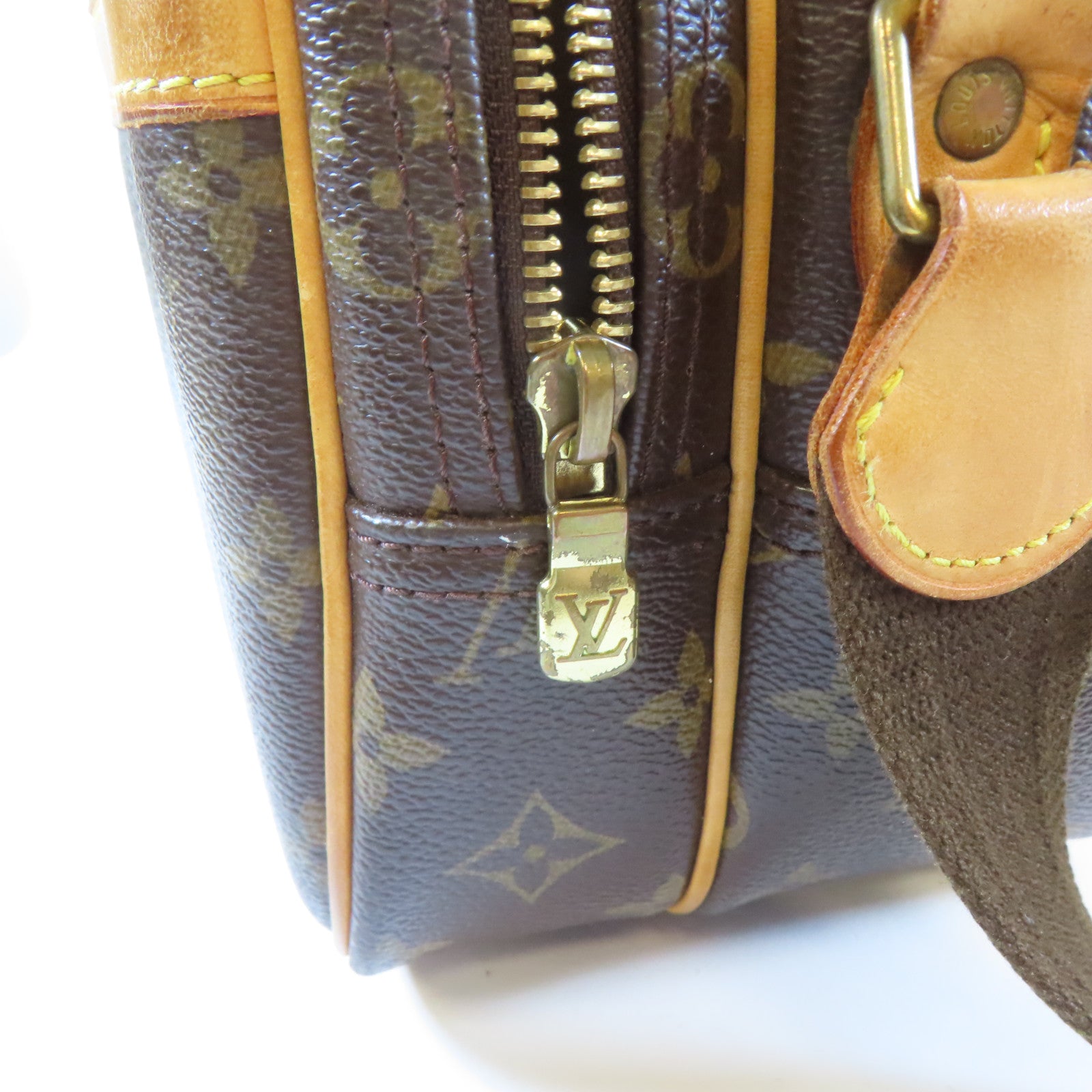 LOUIS VUITTON Monogram Reporter PM 金扣肩背袋啡色