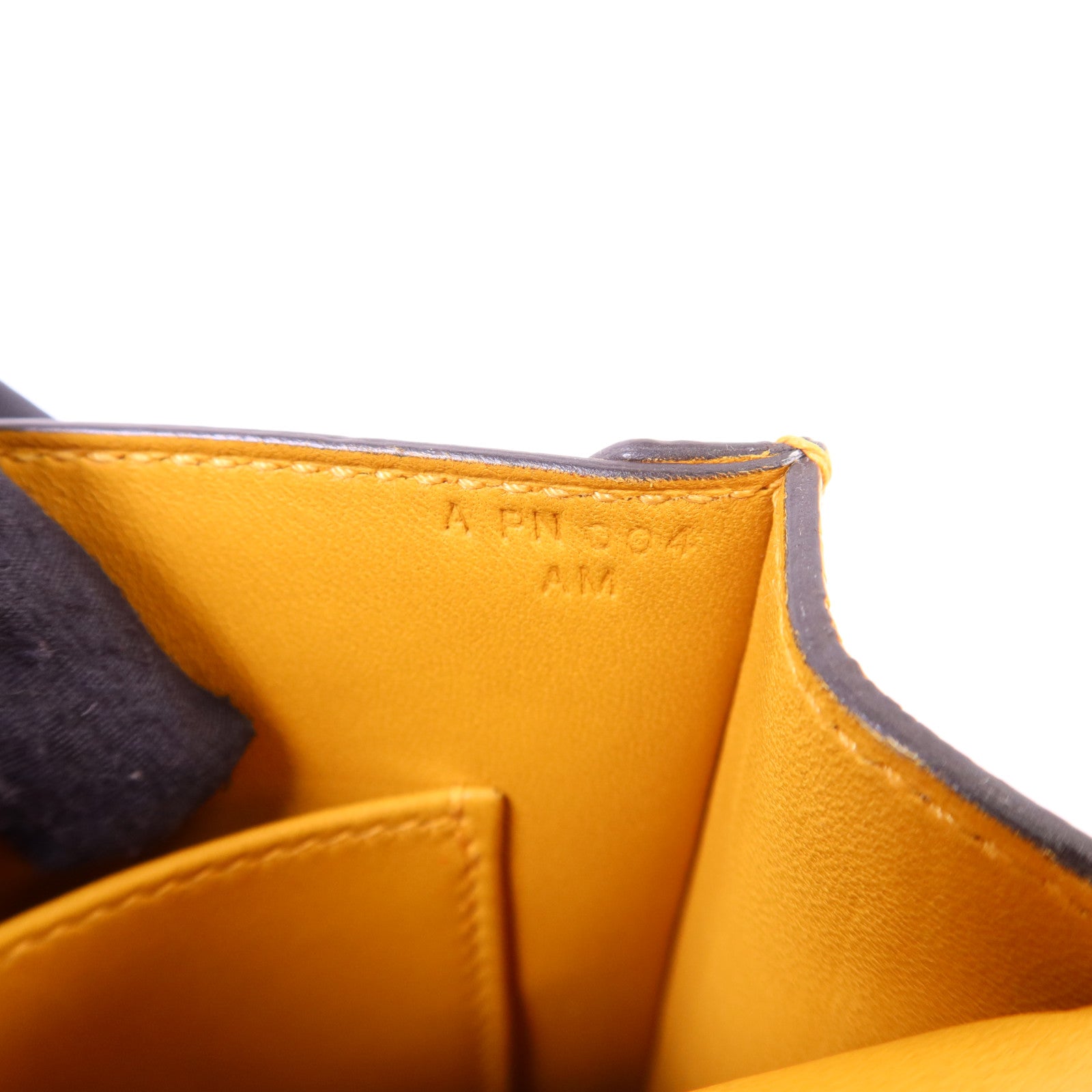 HERMES Chevre皮革Verrou Mini銀扣鏈帶肩背袋Jaune Ambre