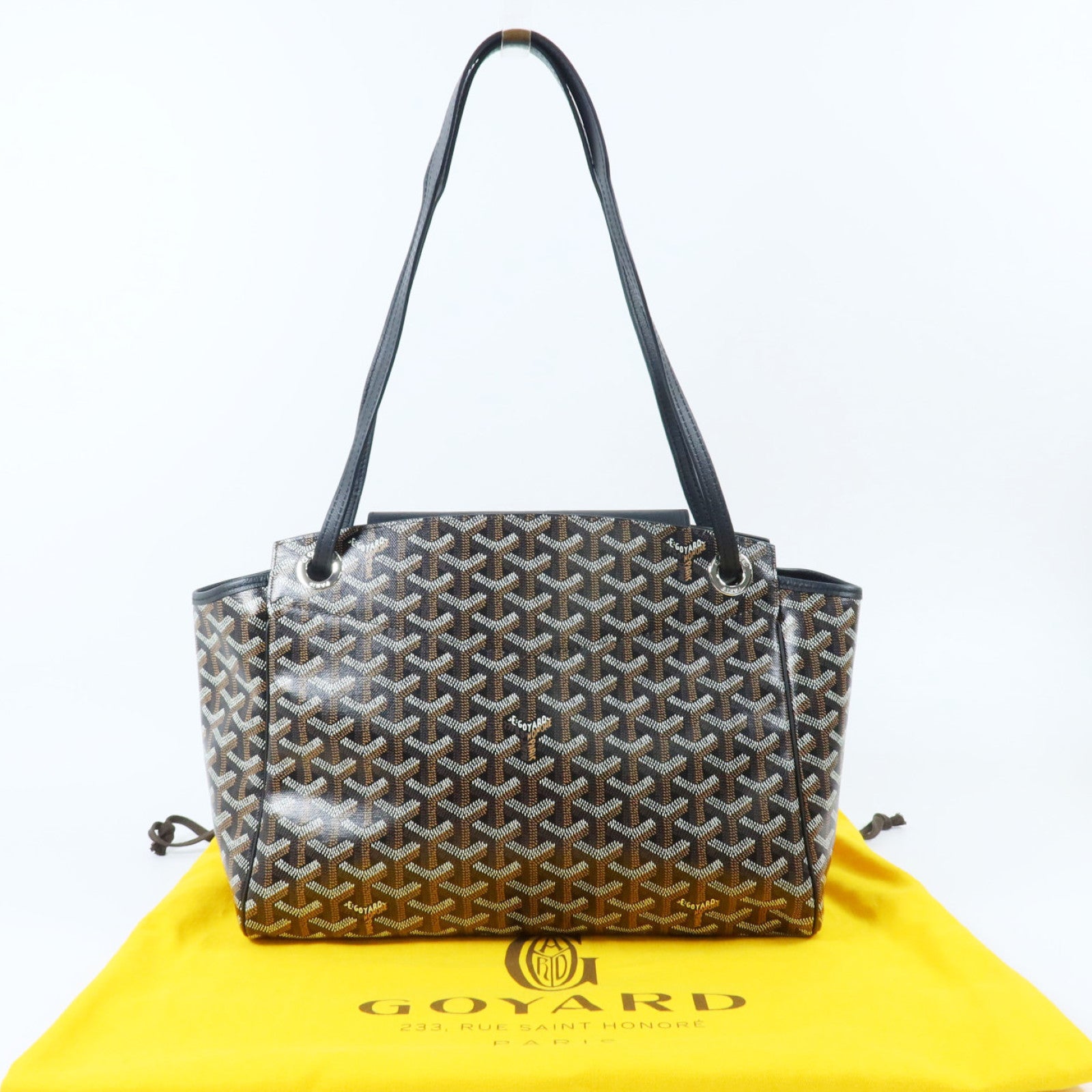 GOYARD 塗層帆布Sac Rouette Souple PM銀扣肩背袋