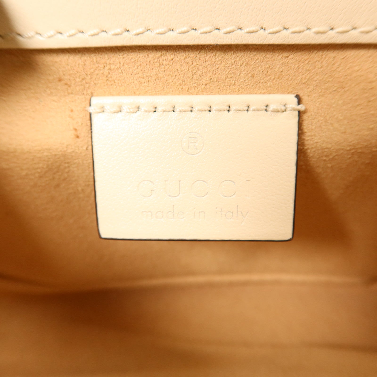 GUCCI 牛皮皮革GG Marmont Super Mini銀扣鏈帶肩背袋