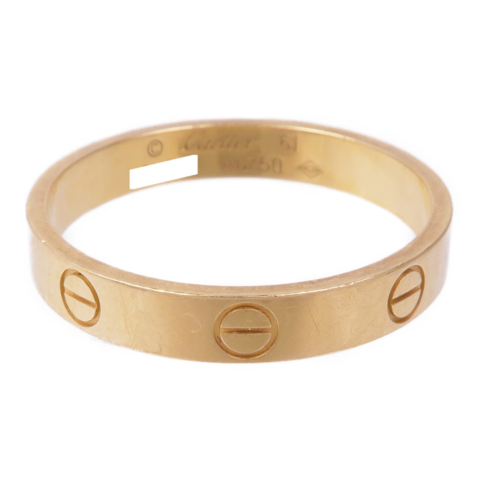 CARTIER 18K黃金Mini Love Ring戒指Cartier#61/US#9.5