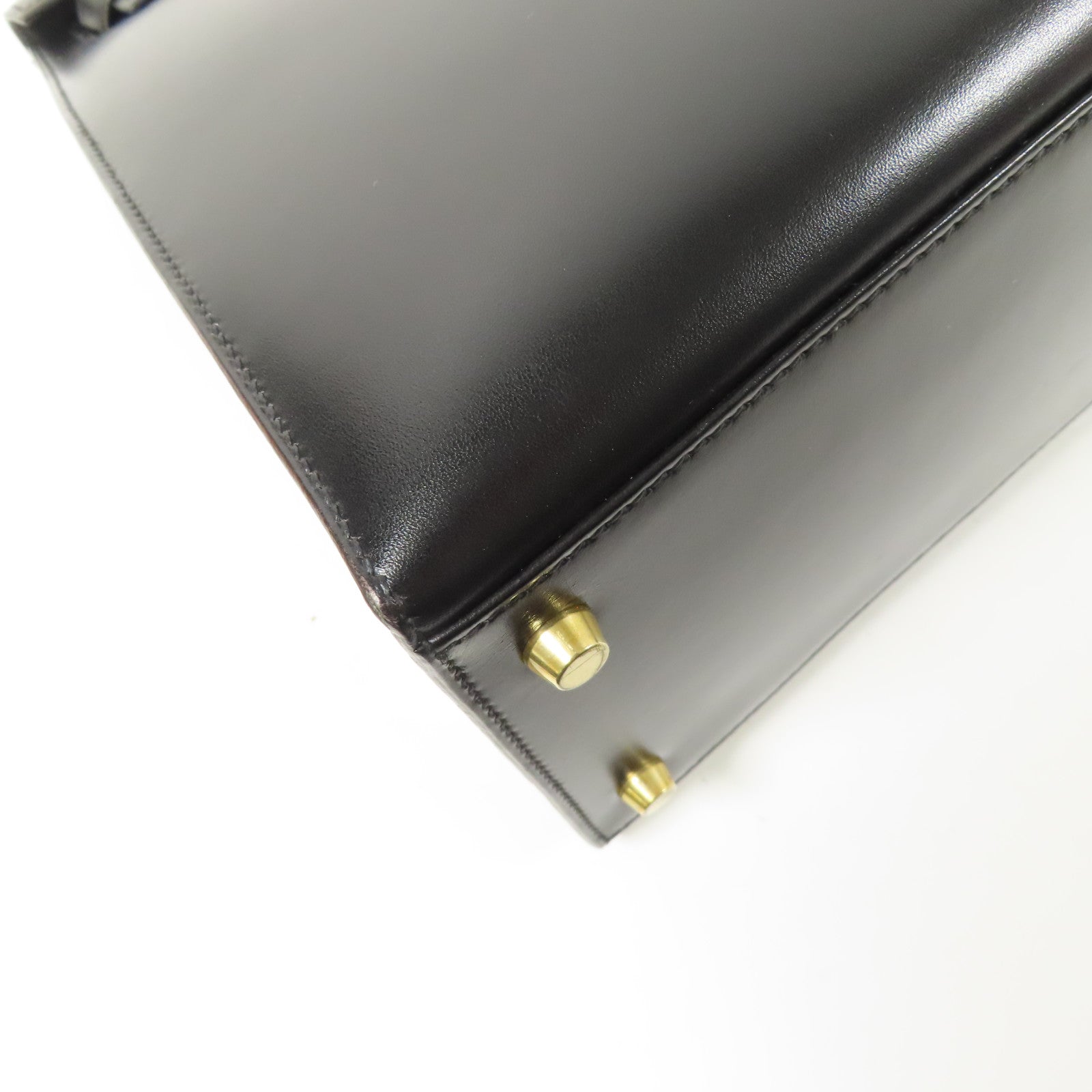 HERMES Calf皮革Kelly 35金扣手挽肩背兩用袋Noir