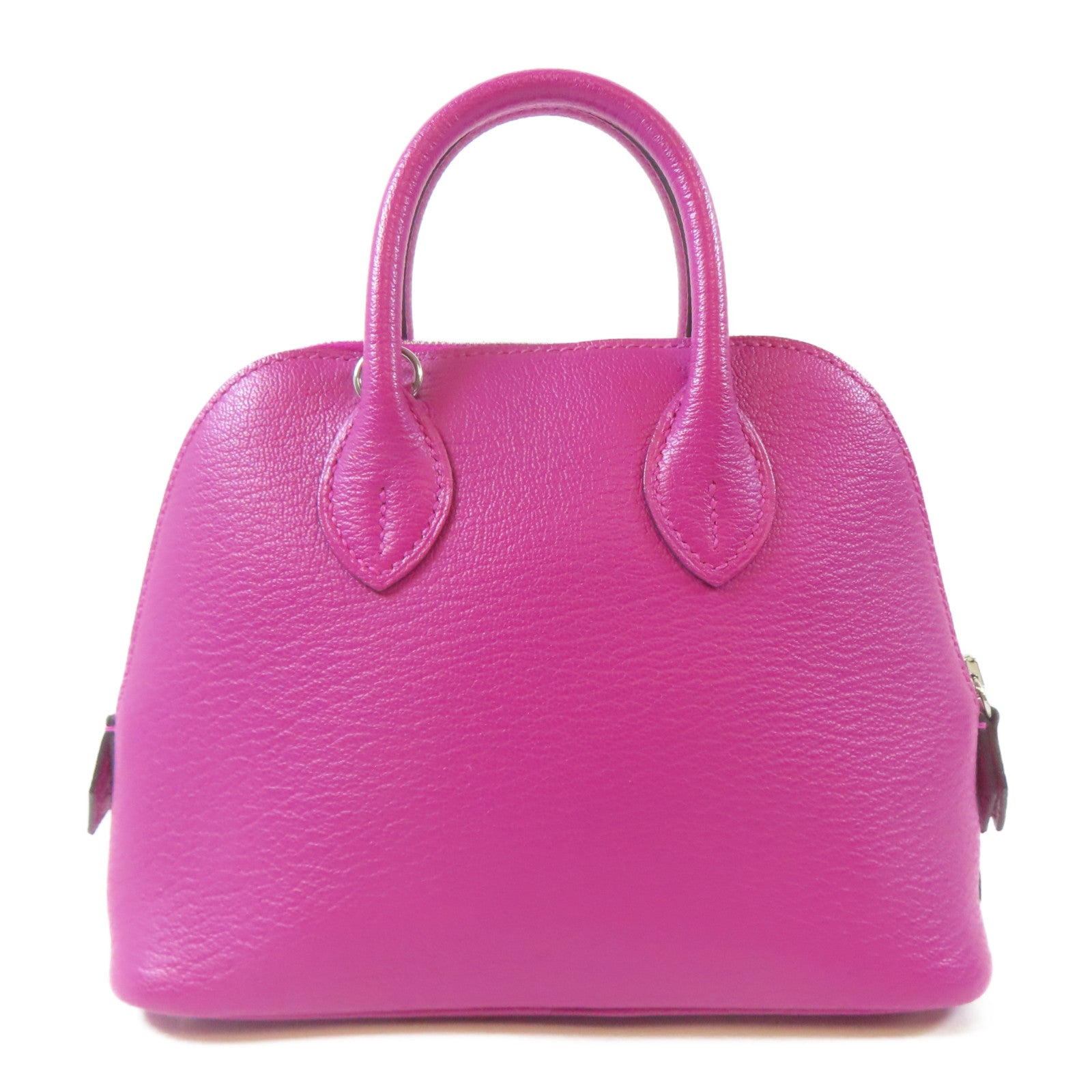 HERMES 【激減優惠】Chevre皮革Mini Bolide 1923銀扣手挽肩背兩用袋Rose Purple/桃紫色