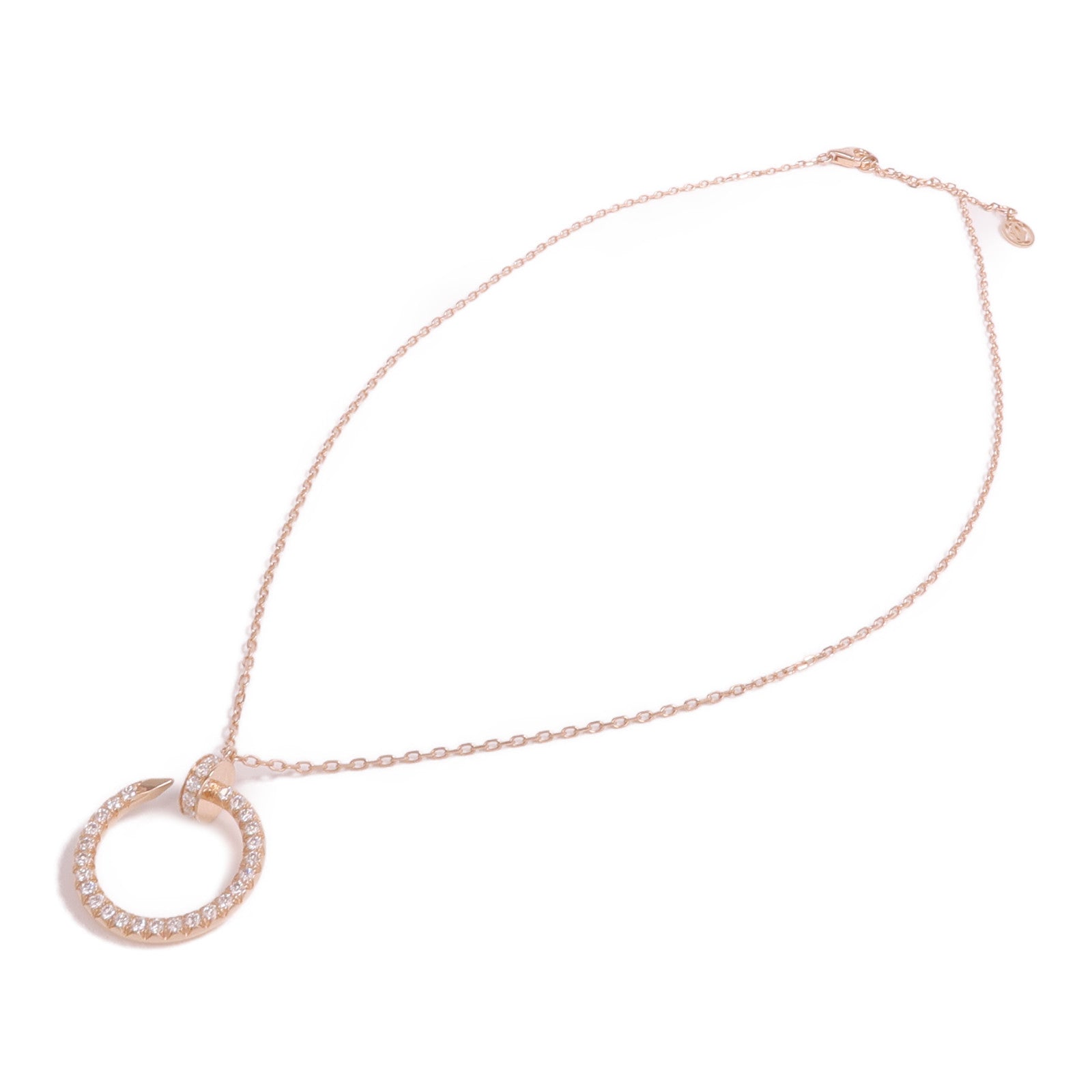 CARTIER 18K玫瑰金Juste Un Clou Diamond Necklace鑽石項鍊