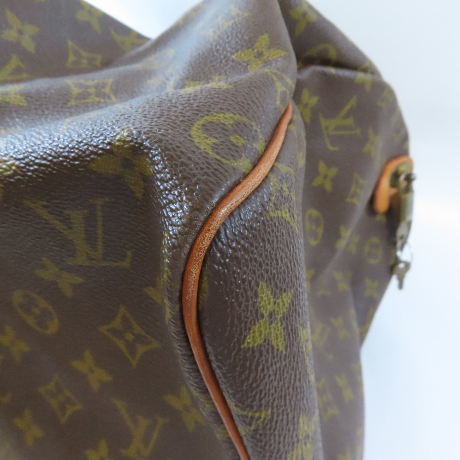 LOUIS VUITTON Monogram Keepall 55金扣手挽袋啡色