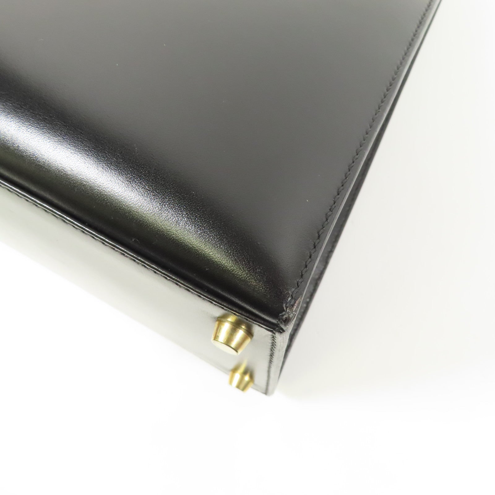 HERMES Calf皮革Kelly 35金扣手挽肩背兩用袋Noir