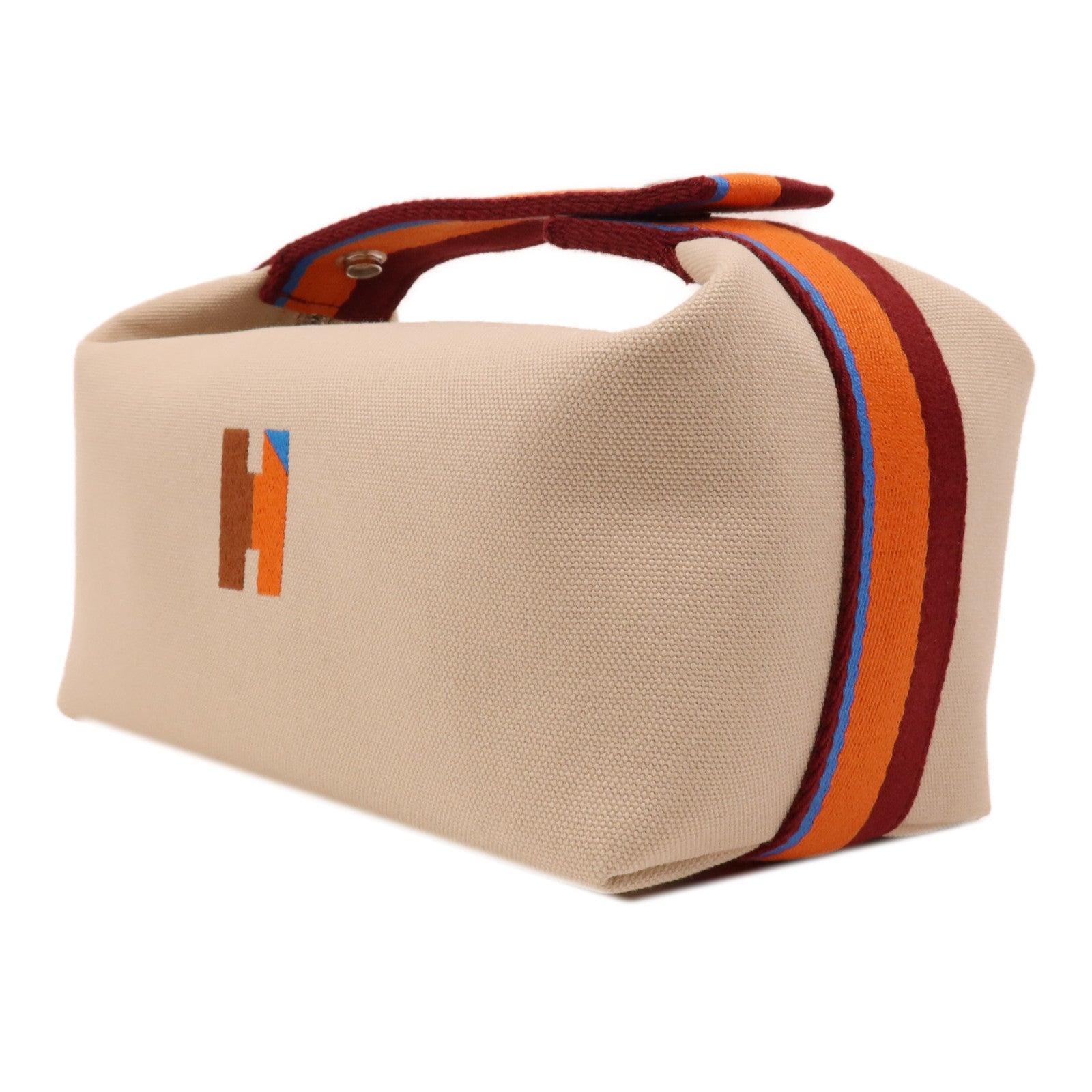 HERMES 帆布Bride A Brac銀扣手挽袋
