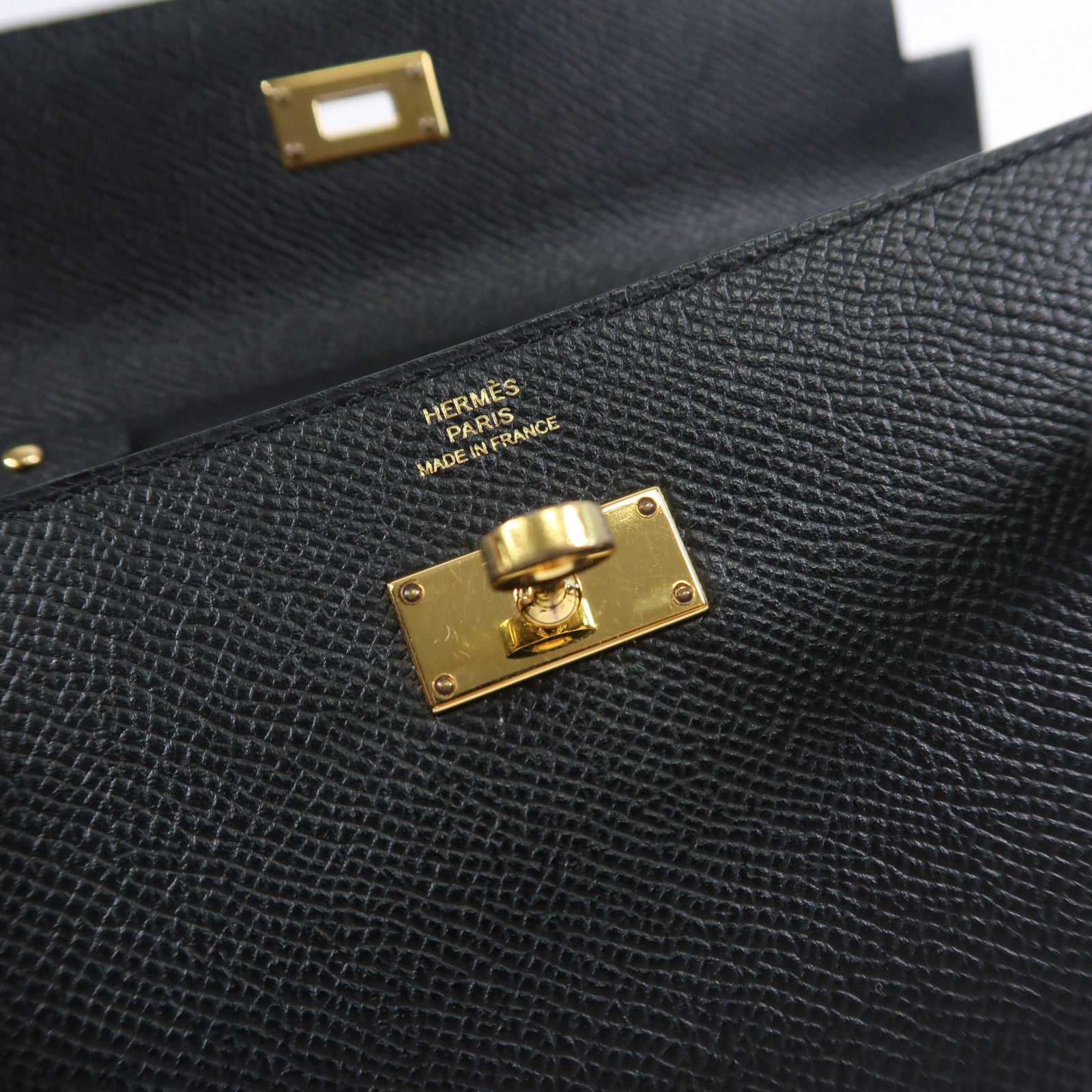 HERMES Epsom皮革Kelly To Go金扣肩背袋Noir