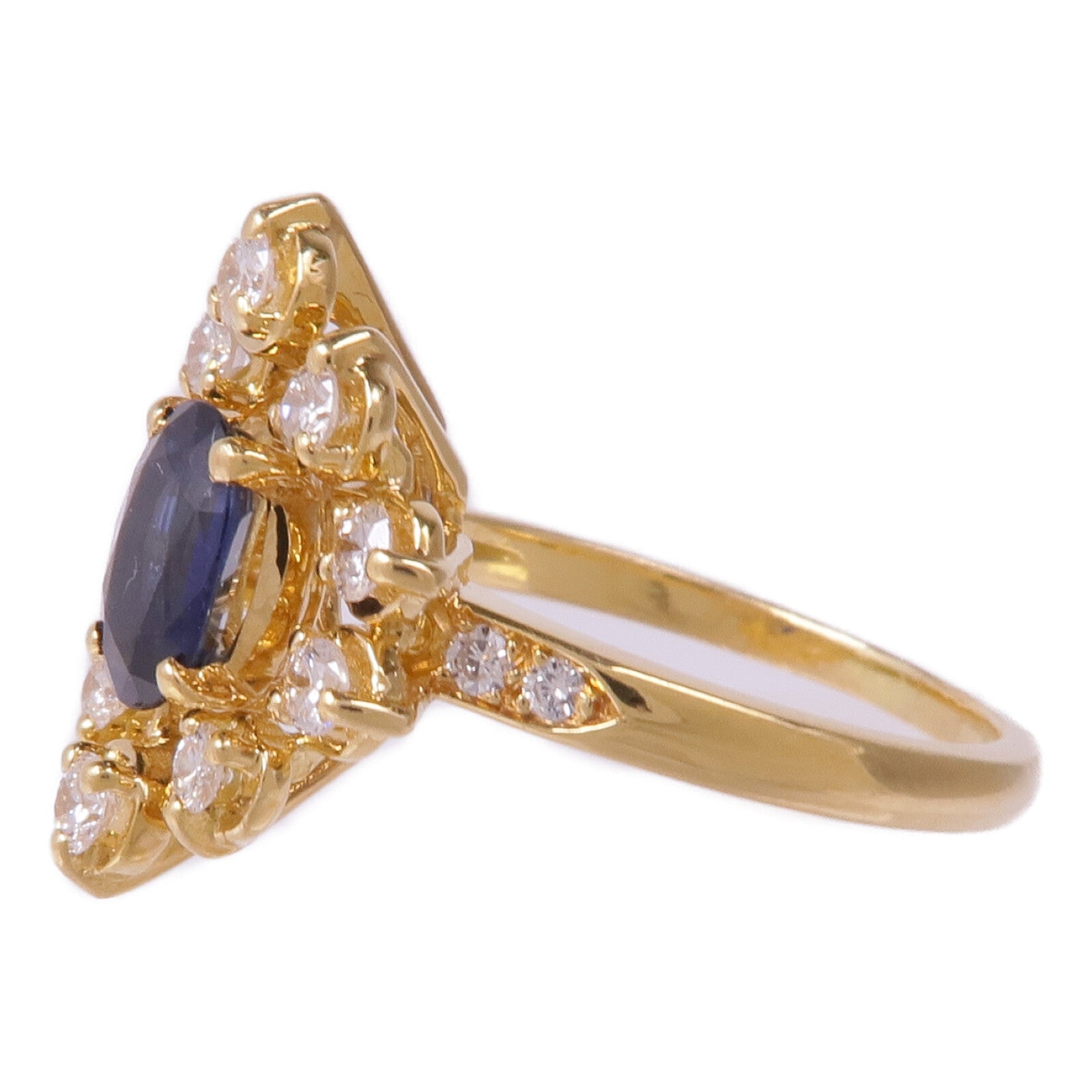 JEWELRY 18K黃金Sapphire Diamond Ring藍寶石/鑽石戒指US#6
