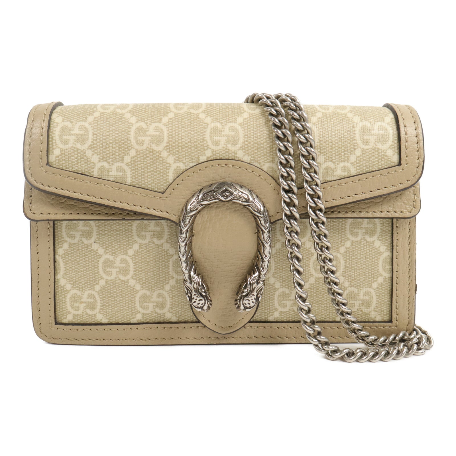 GUCCI 塗層帆布Dionysus Super Mini Bag鏈帶肩背袋