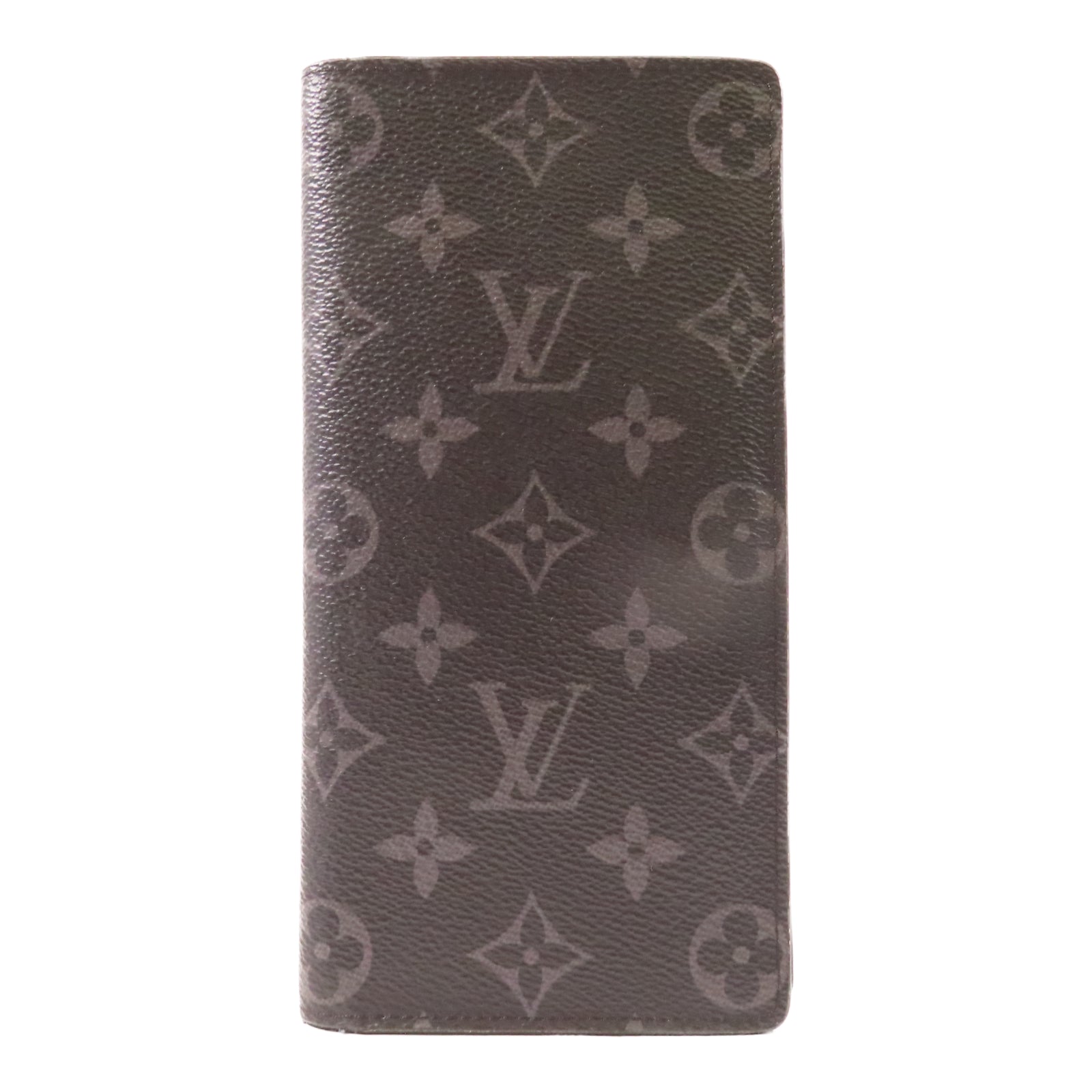 LOUIS VUITTON Monogram Eclipse Brazza Wallet銀扣長錢包黑色