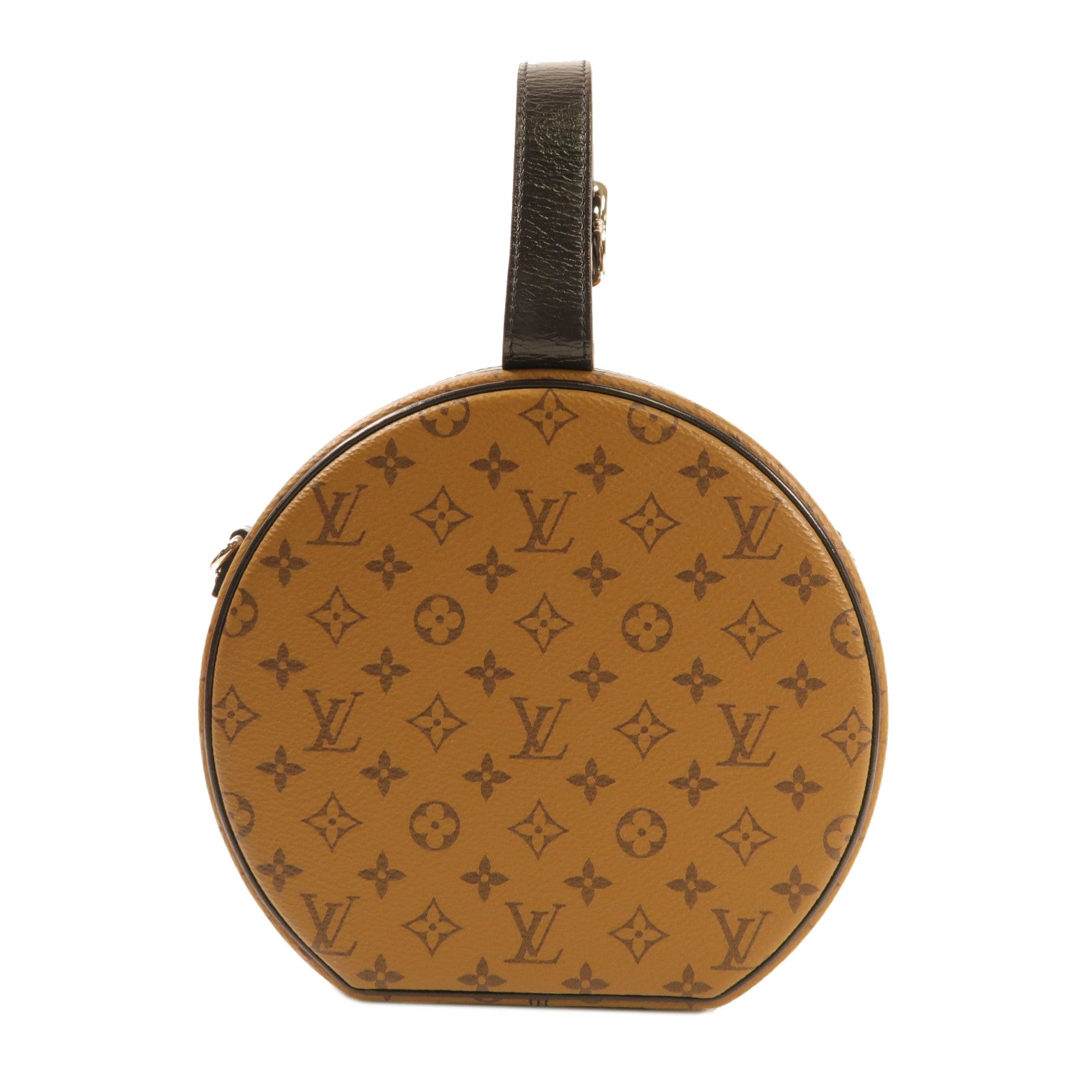LOUIS VUITTON 【激減優惠】Monogram Reverse Petite Boite Chapeau銀扣手挽肩背兩用袋啡色