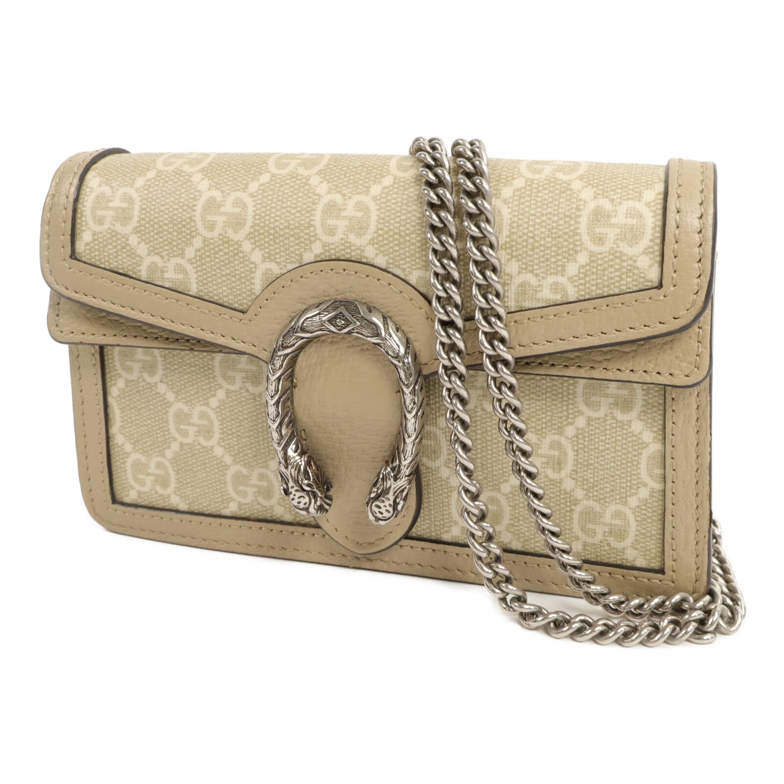 GUCCI 塗層帆布Dionysus Super Mini Bag鏈帶肩背袋