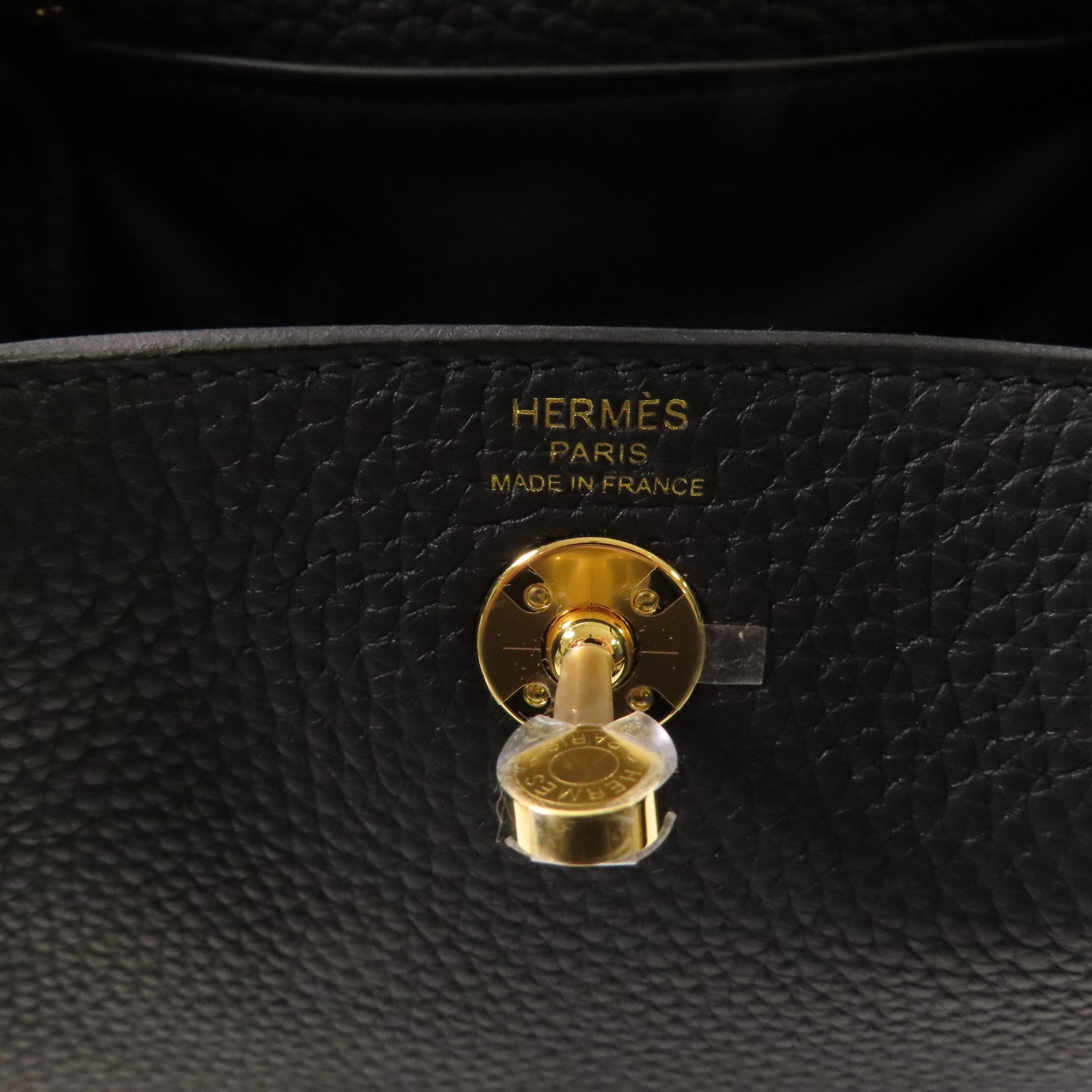 HERMES Clemence皮革Mini Lindy金扣手挽肩背兩用袋Noir