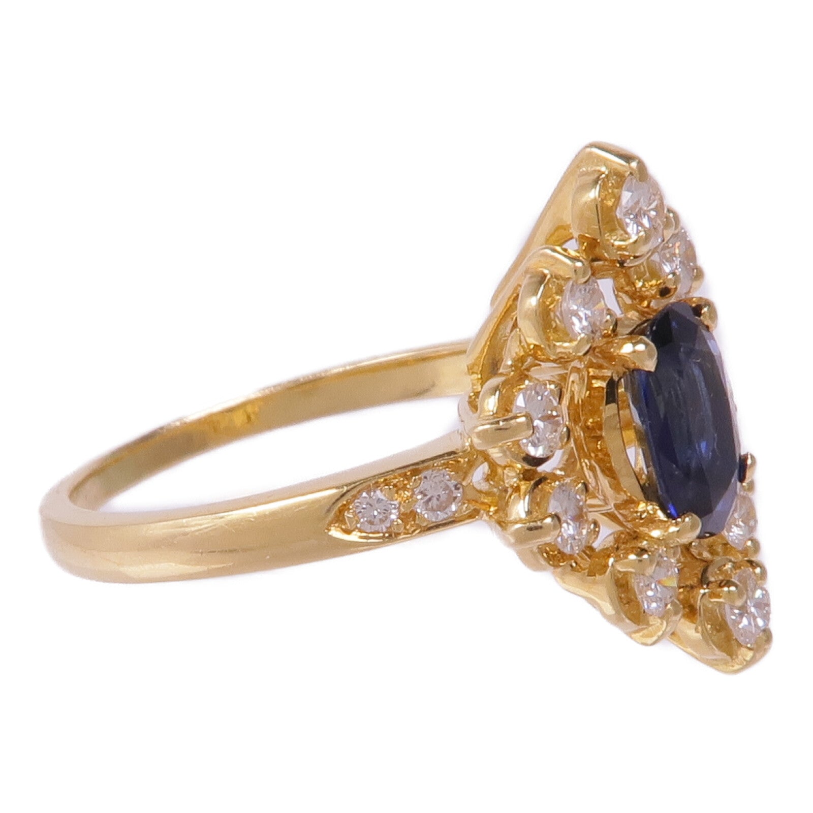 JEWELRY 18K黃金Sapphire Diamond Ring藍寶石/鑽石戒指US#6