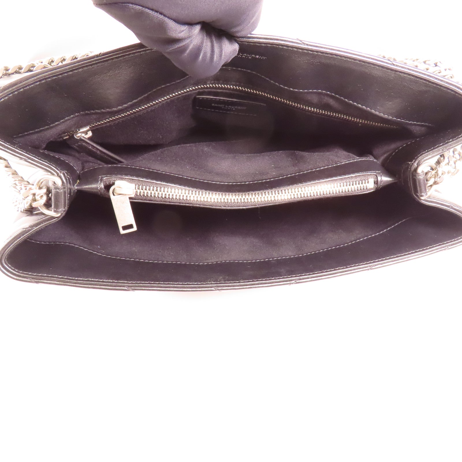 YVES SAINT LAURENT 羊皮皮革Lou Lou Chain Shoulder銀扣肩背袋