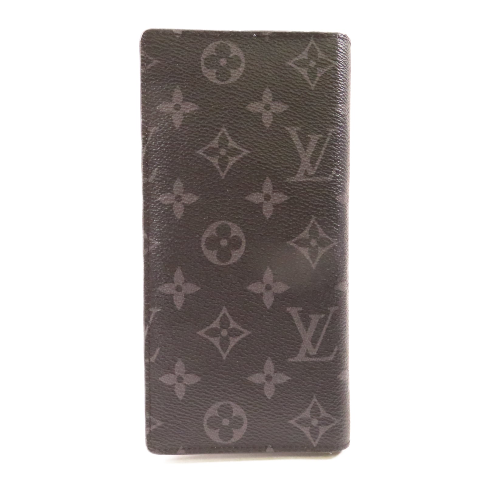 LOUIS VUITTON Monogram Eclipse Brazza Wallet銀扣長錢包黑色