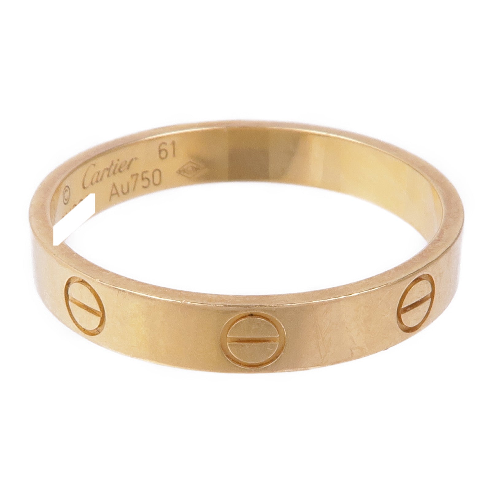 CARTIER 18K黃金Mini Love Ring戒指Cartier#61/US#9.5