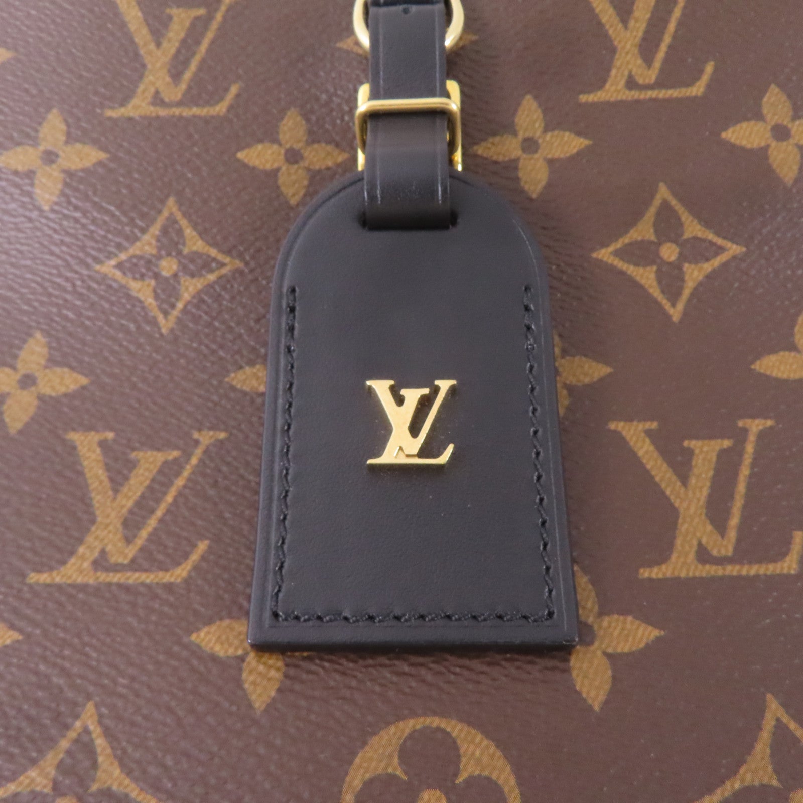 LOUIS VUITTON Monogram Odeon MM金扣肩背袋啡色