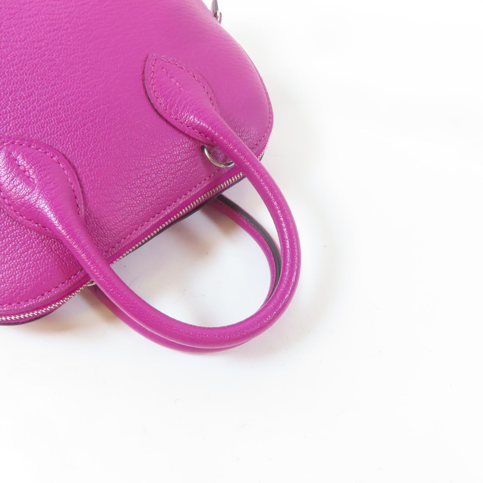 HERMES 【激減優惠】Chevre皮革Mini Bolide 1923銀扣手挽肩背兩用袋Rose Purple/桃紫色