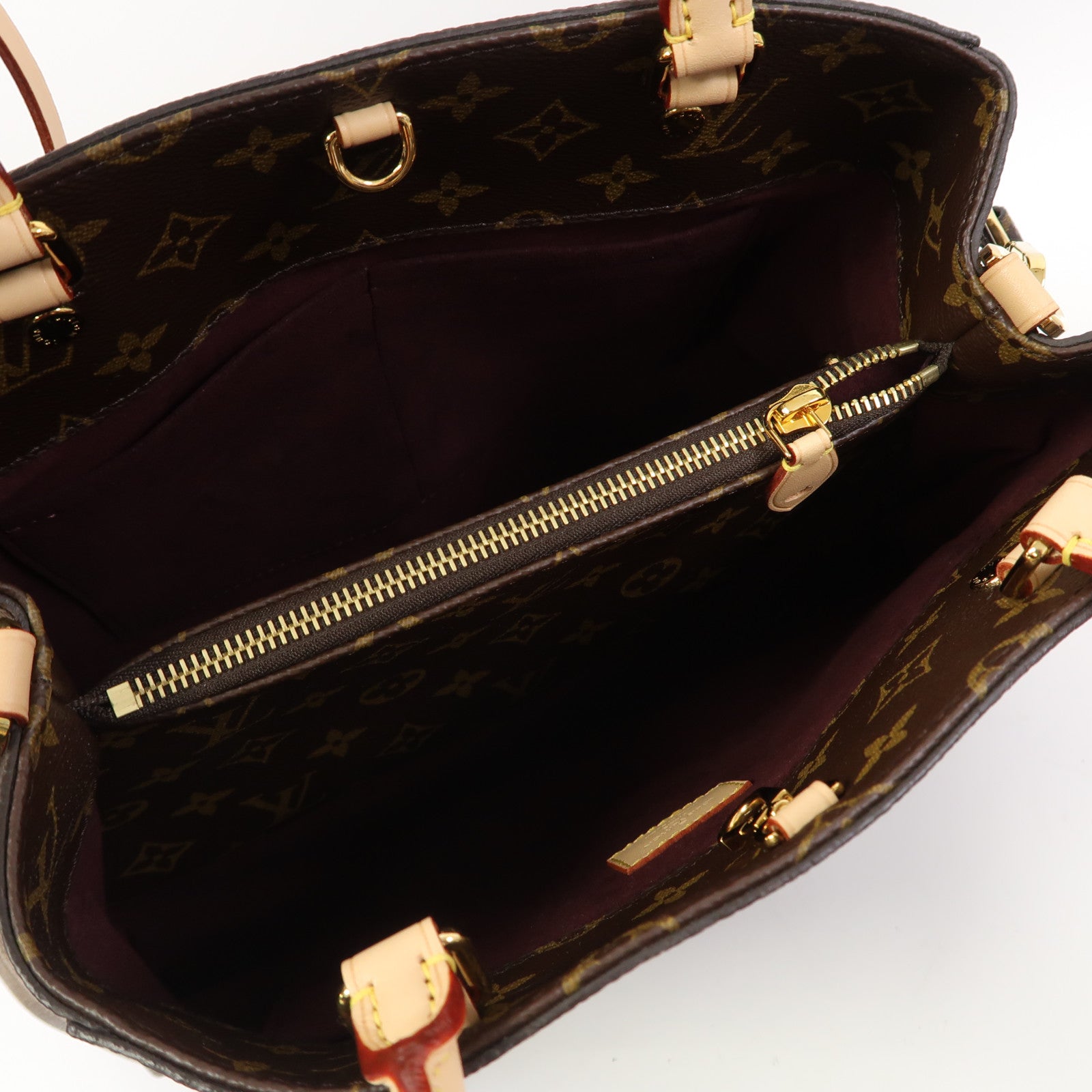 LOUIS VUITTON 【激減優惠】Monogram Montaigne MM金扣手挽肩背兩用袋啡色