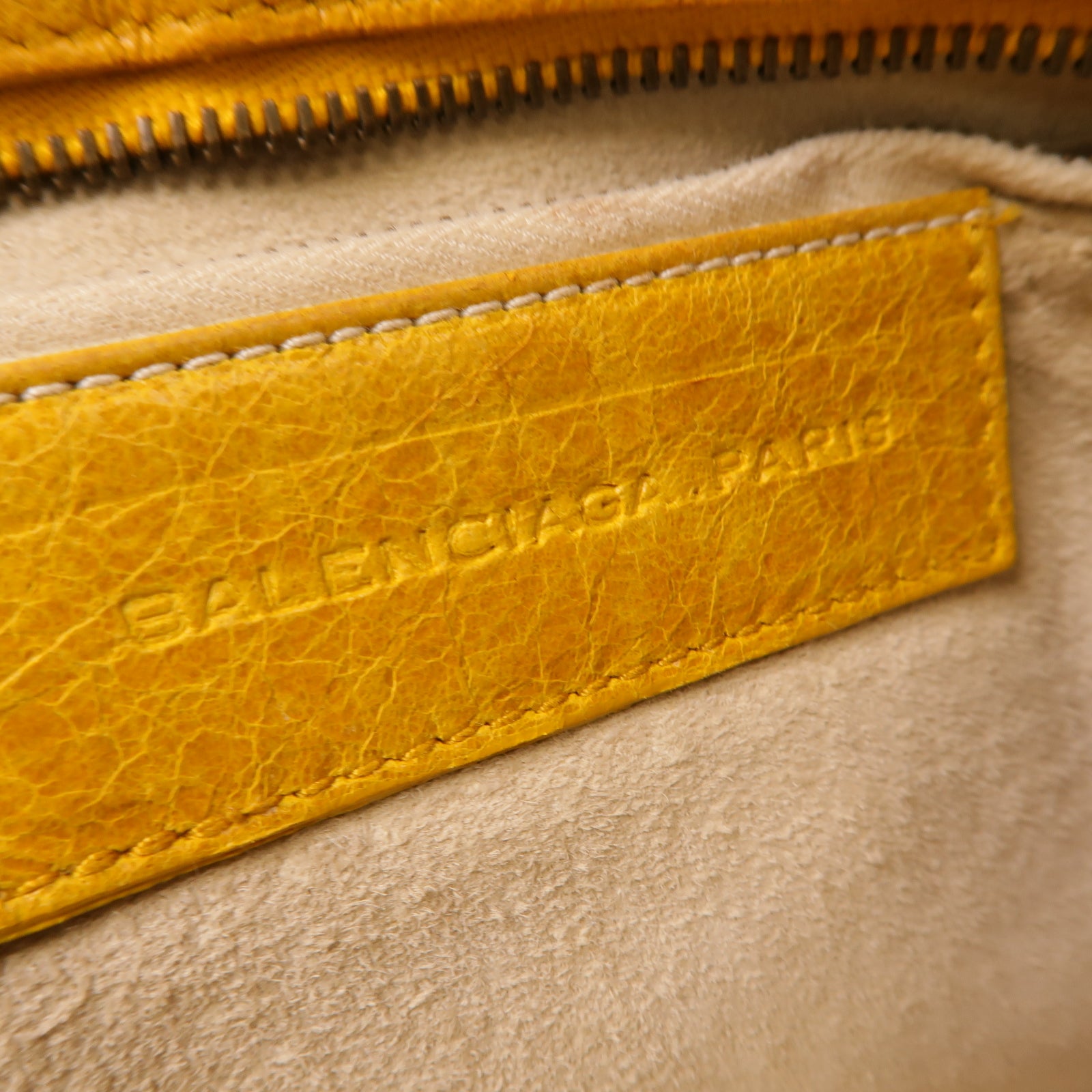 BALENCIAGA 斜紋軟呢The City金扣手挽肩背兩用袋黃色