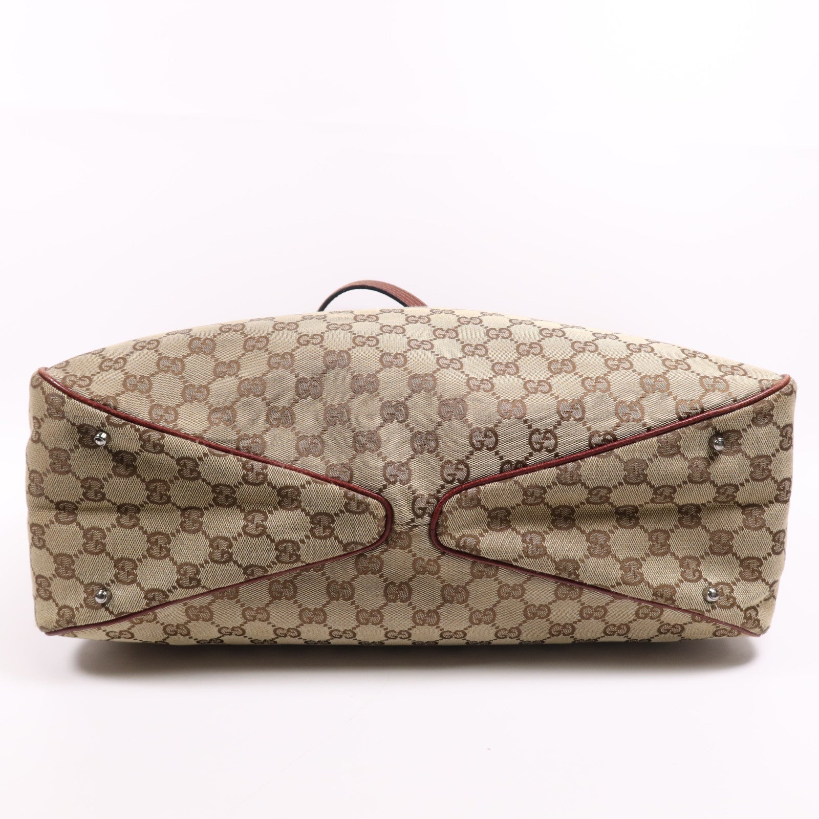GUCCI 帆布Tote Bag銀扣肩背袋