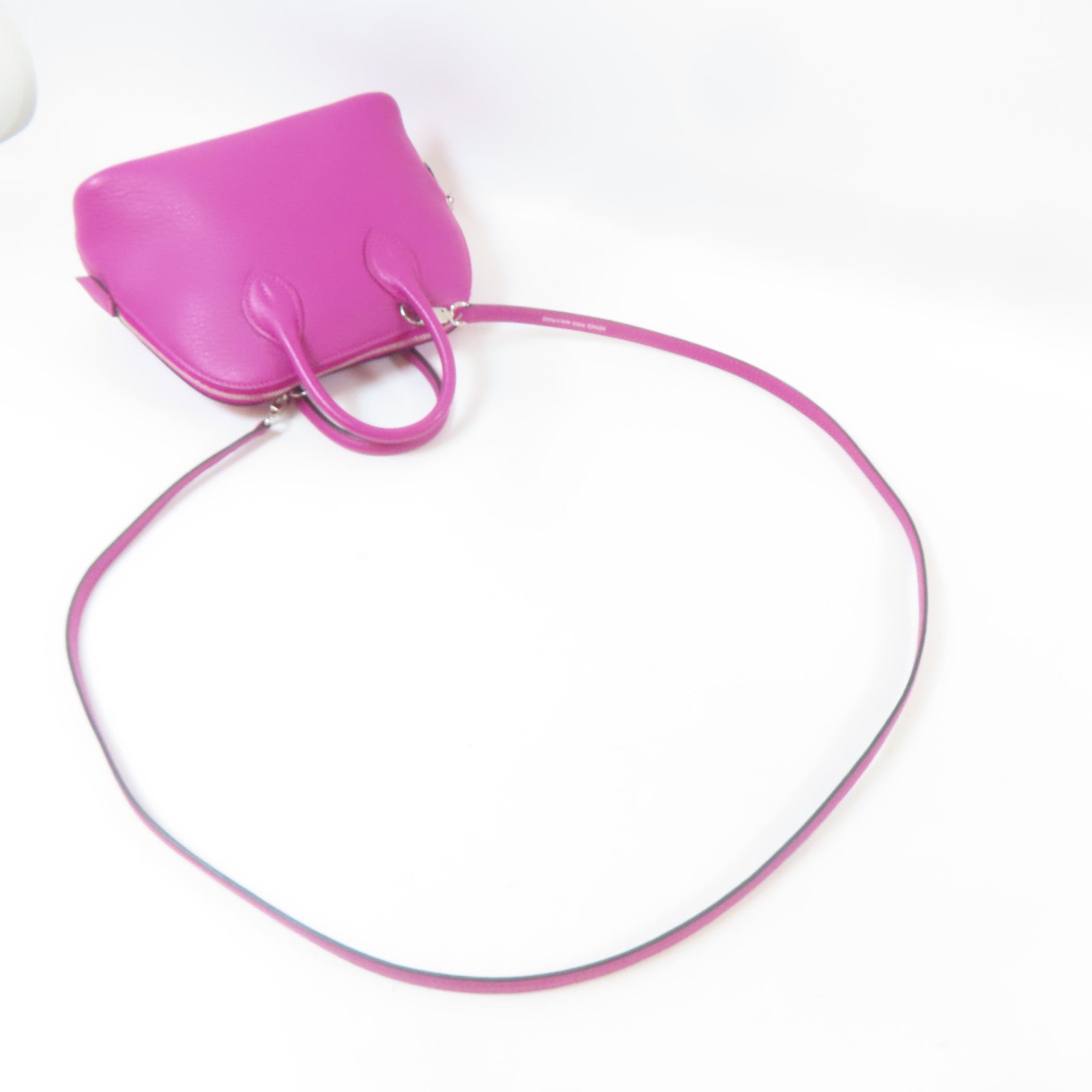 HERMES 【激減優惠】Chevre皮革Mini Bolide 1923銀扣手挽肩背兩用袋Rose Purple/桃紫色