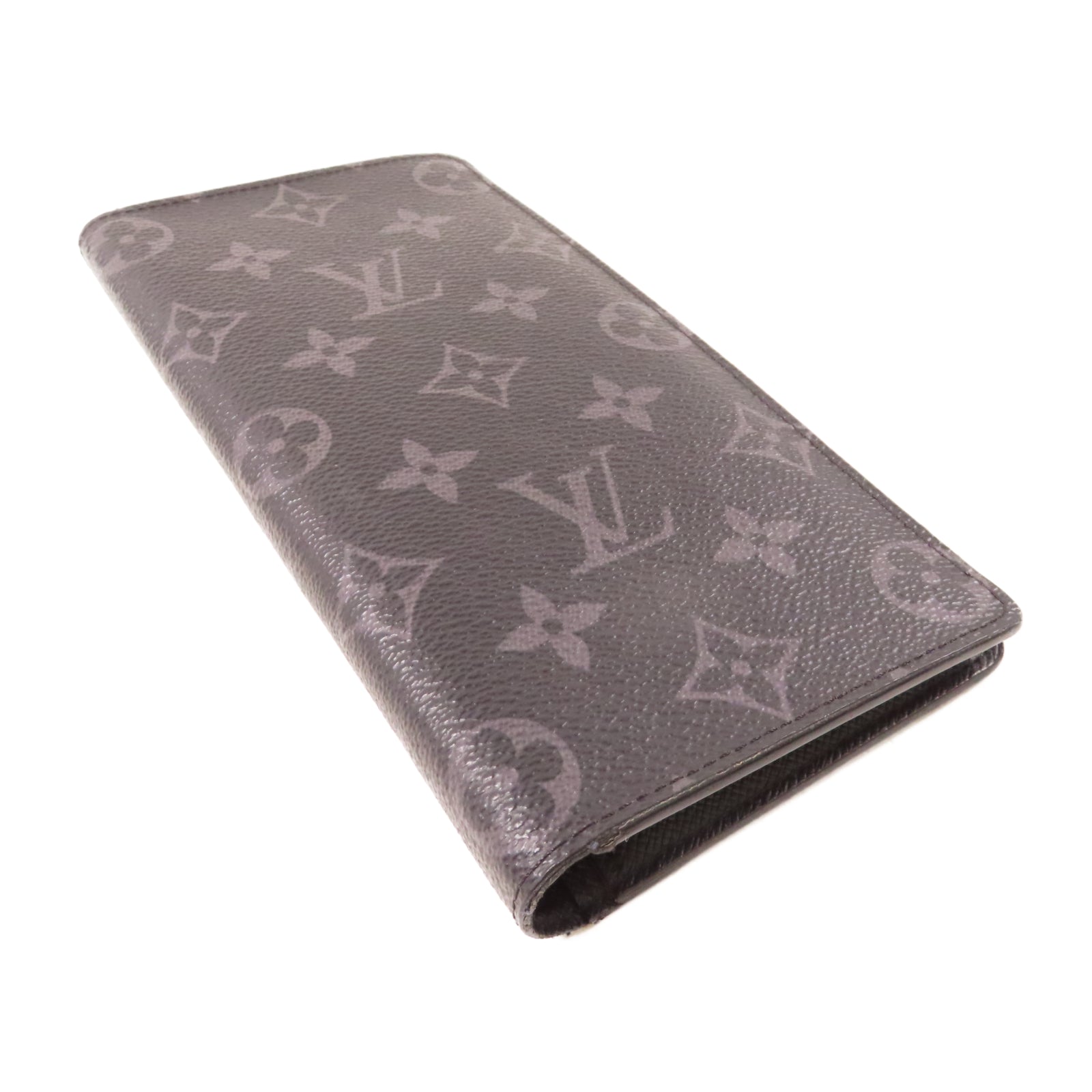 LOUIS VUITTON Monogram Eclipse Brazza Wallet銀扣長錢包黑色