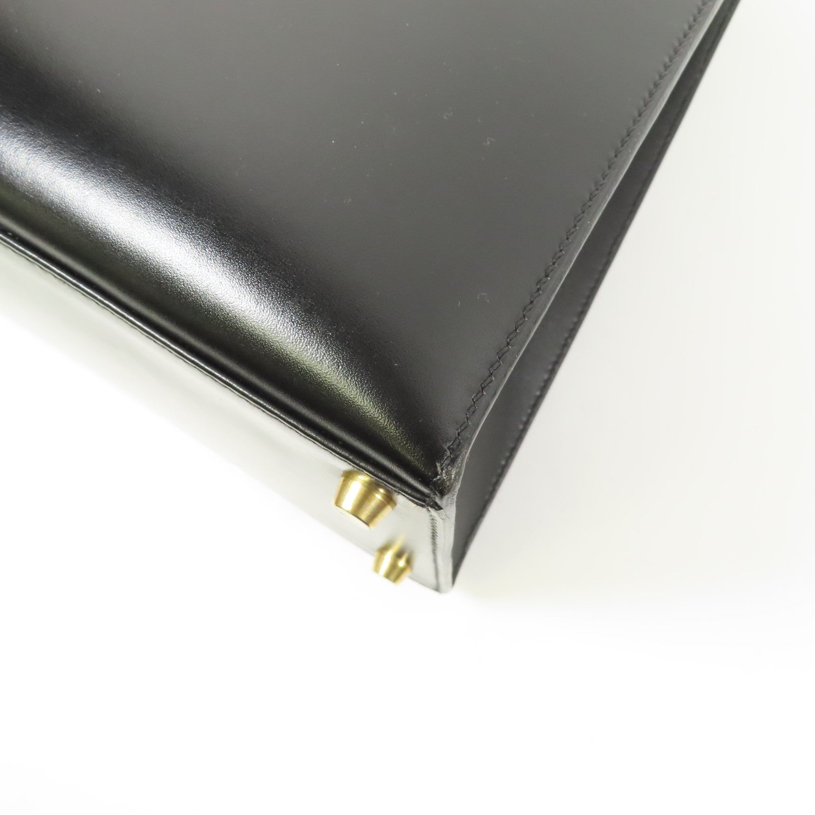 HERMES Calf皮革Kelly 35金扣手挽肩背兩用袋Noir