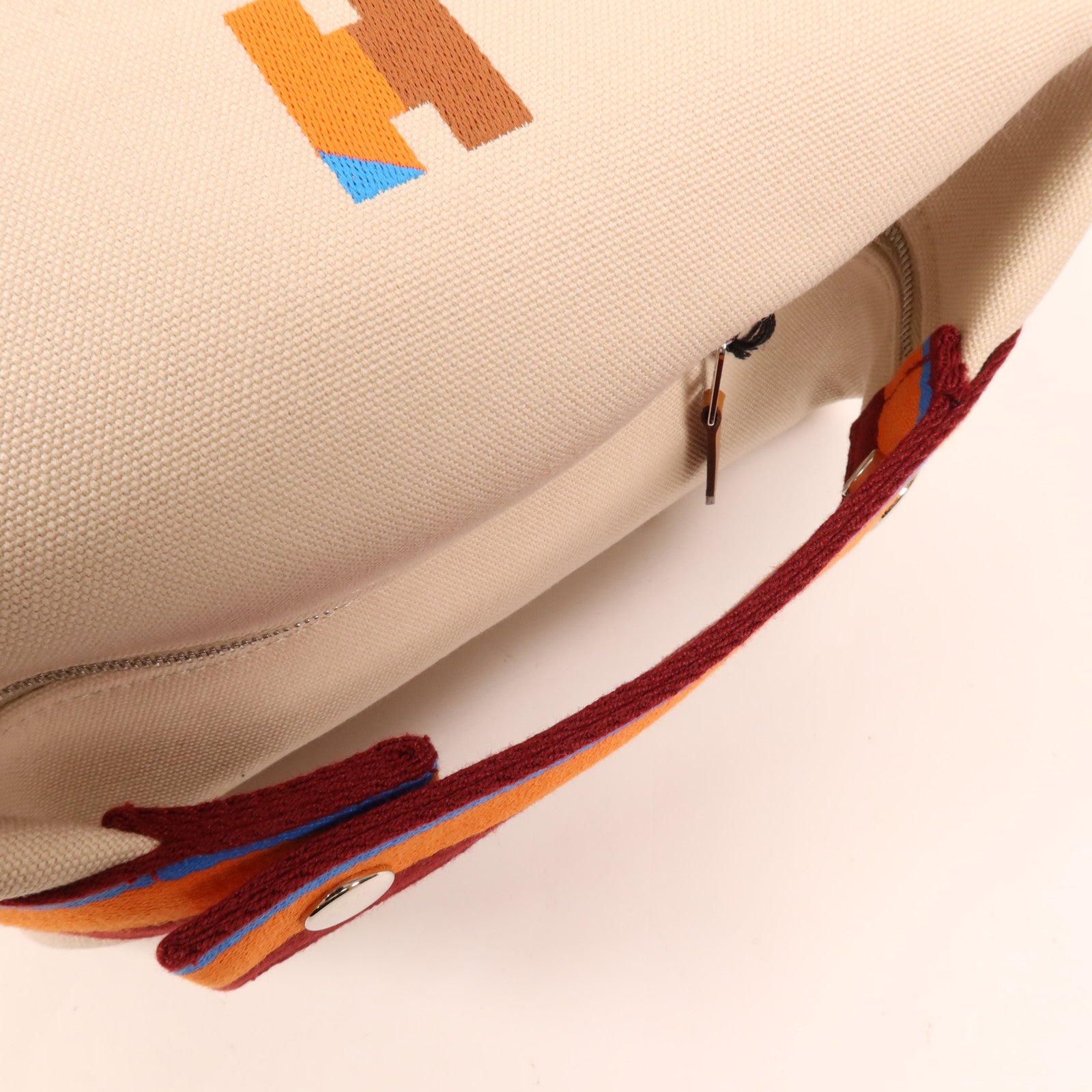 HERMES 帆布Bride A Brac銀扣手挽袋