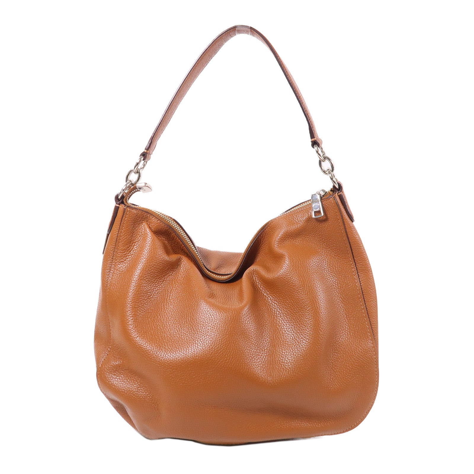 COACH 牛皮皮革2 Way Shoulder銀扣手挽肩背兩用袋
