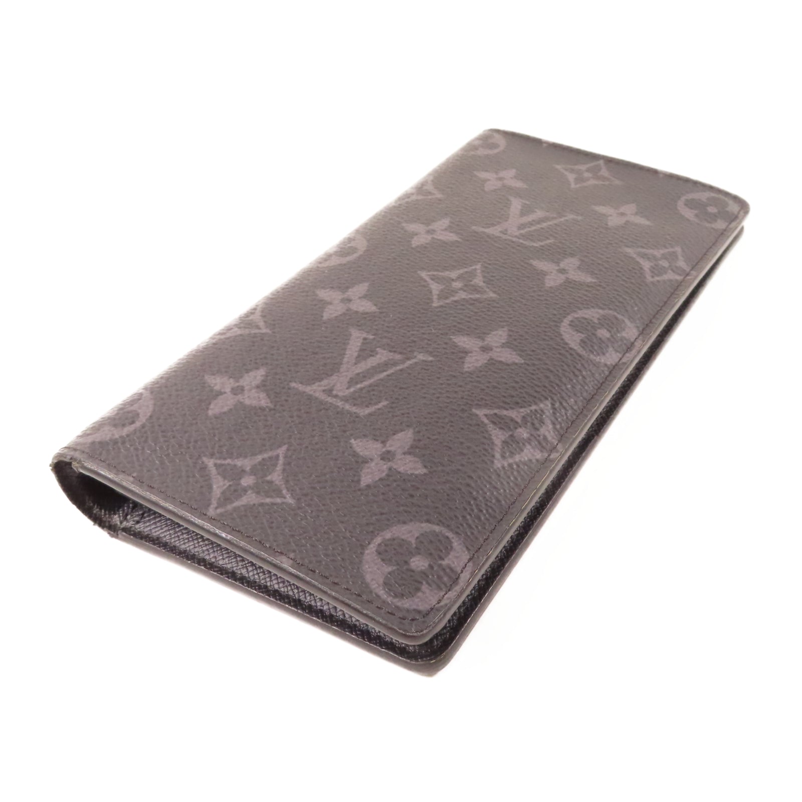 LOUIS VUITTON Monogram Eclipse Brazza Wallet銀扣長錢包黑色