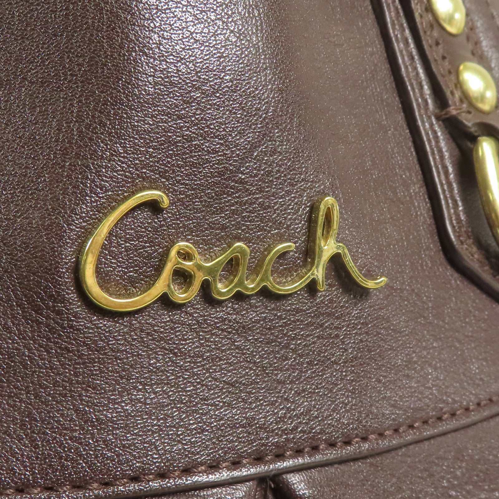 COACH 牛皮皮革2 Way Shoulder金扣手挽肩背兩用袋