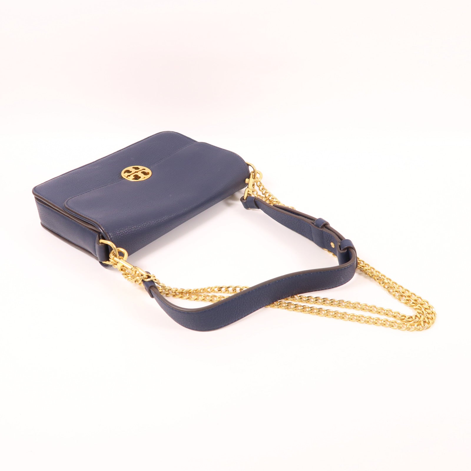 Tory Burch 牛皮皮革2 Way Bag金扣鏈帶手挽肩背兩用袋