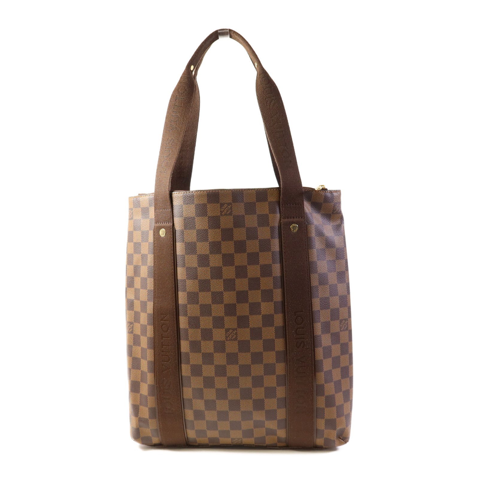 LOUIS VUITTON Damier Beaubourg金扣肩背袋/手挽袋棕色